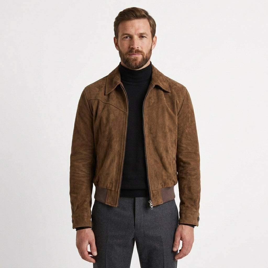 Smart Casual Jakke i Imiteret Ruskind til Mænd