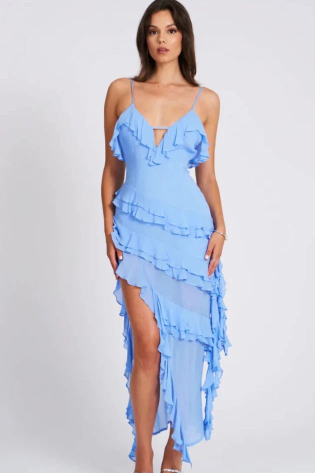 Aiah | Flæset Asymmetric Spaghetti Strap Dress