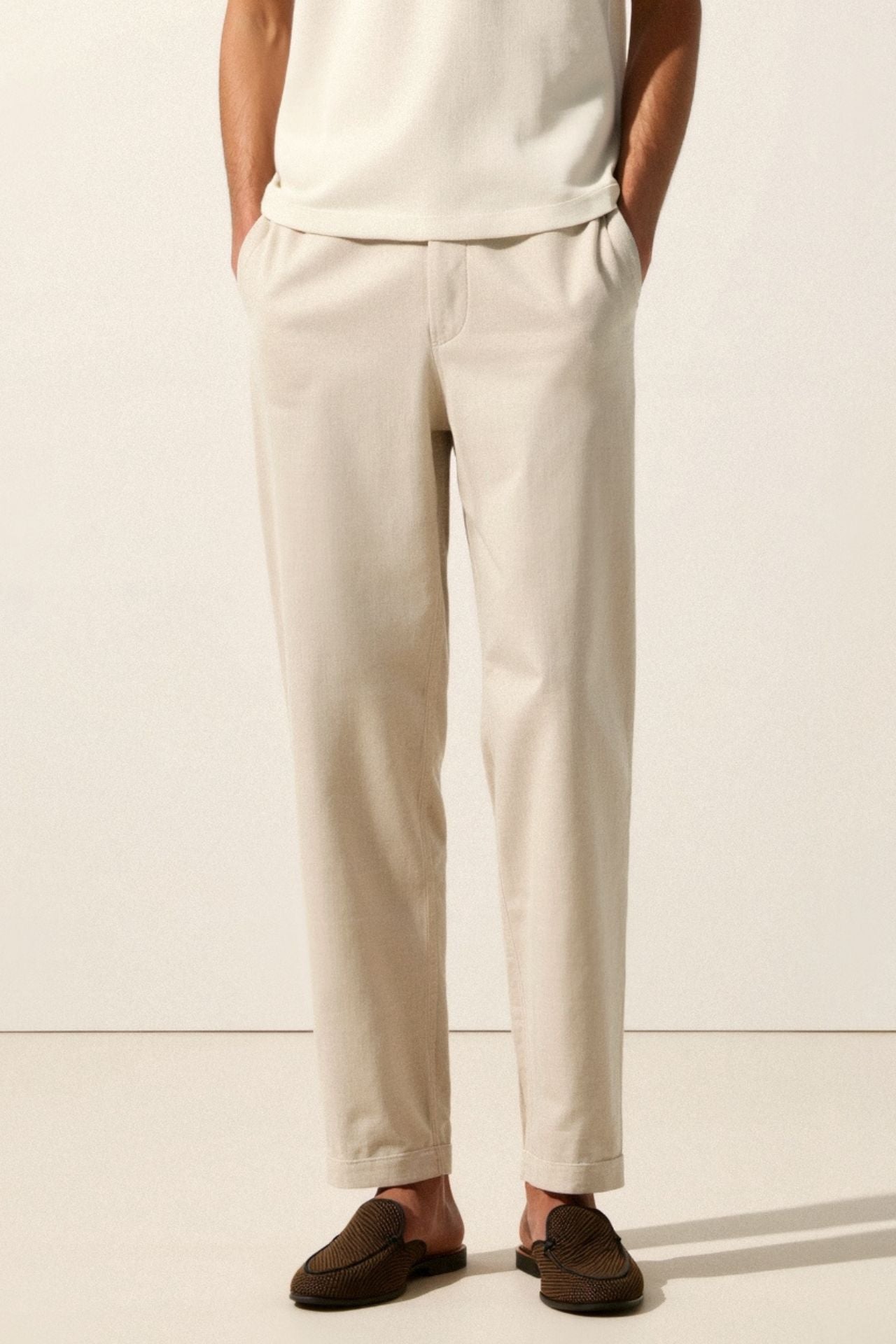 Pantaloni din in NOBA Regular Fit cu croială lejeră