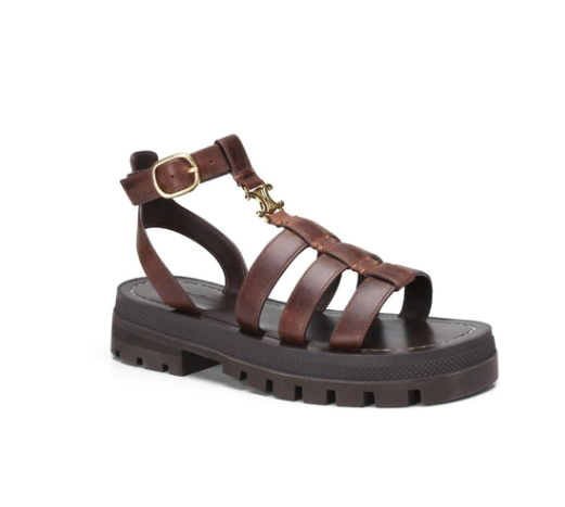 Chunky sandaler til damer med flettet rem