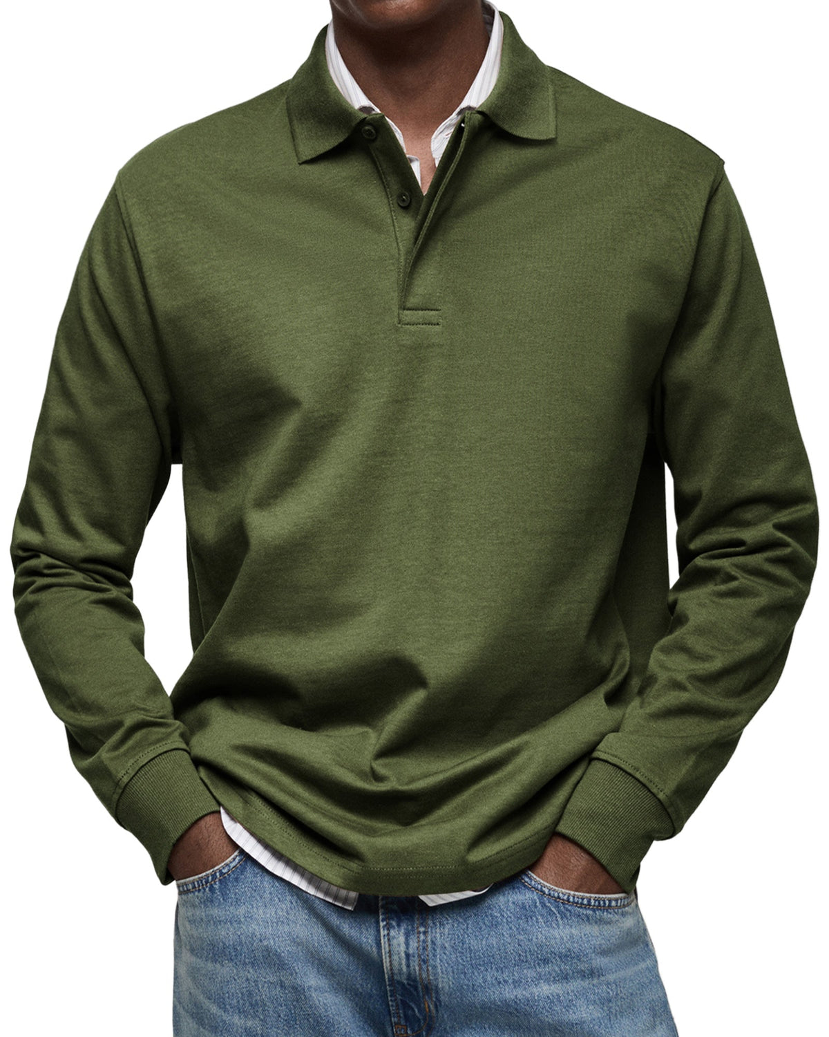 Oscar Vintage Langærmet Polo Shirt til Herre – Klassisk Casual Bomuldstop