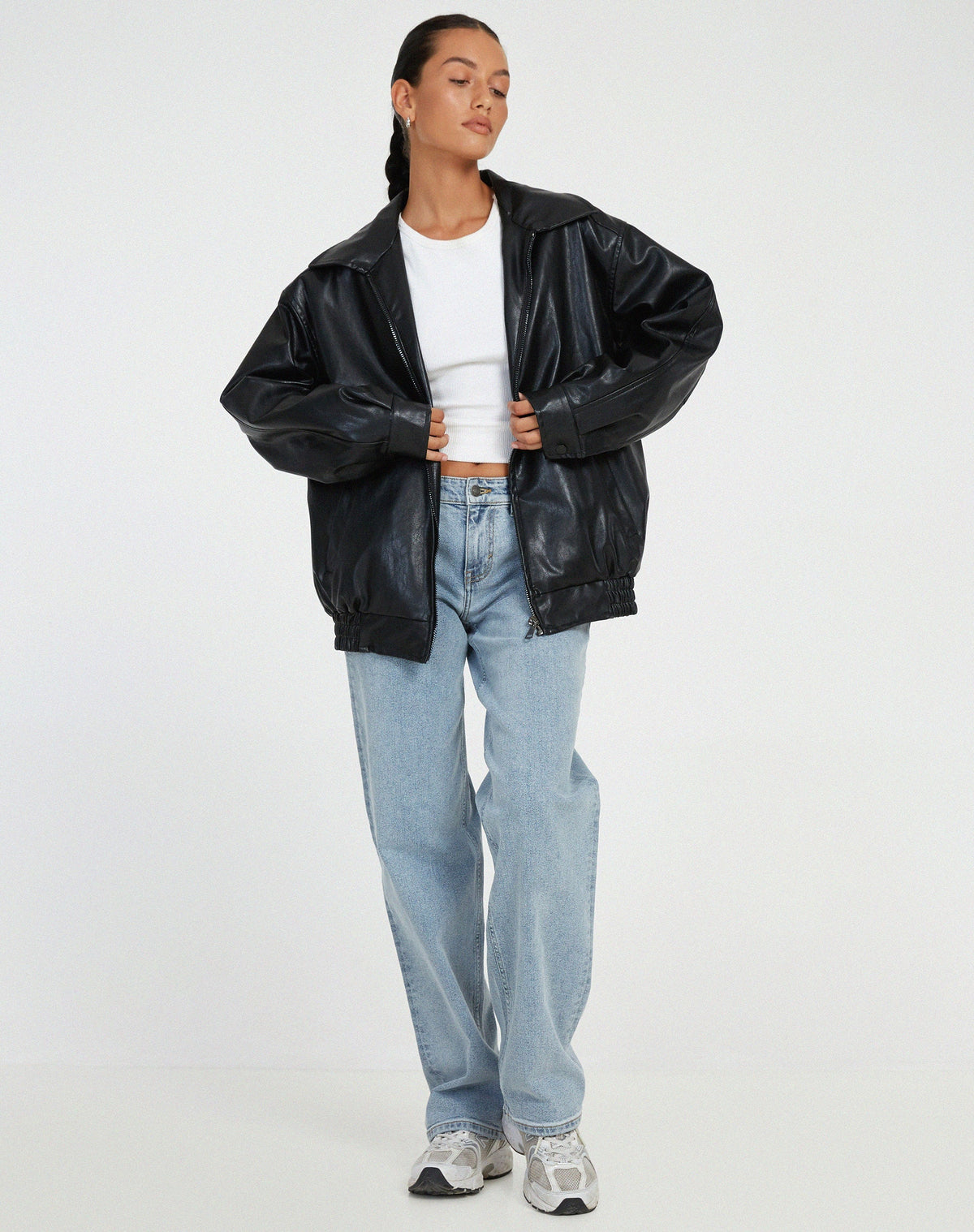Oversized Leren Jasje voor Dames