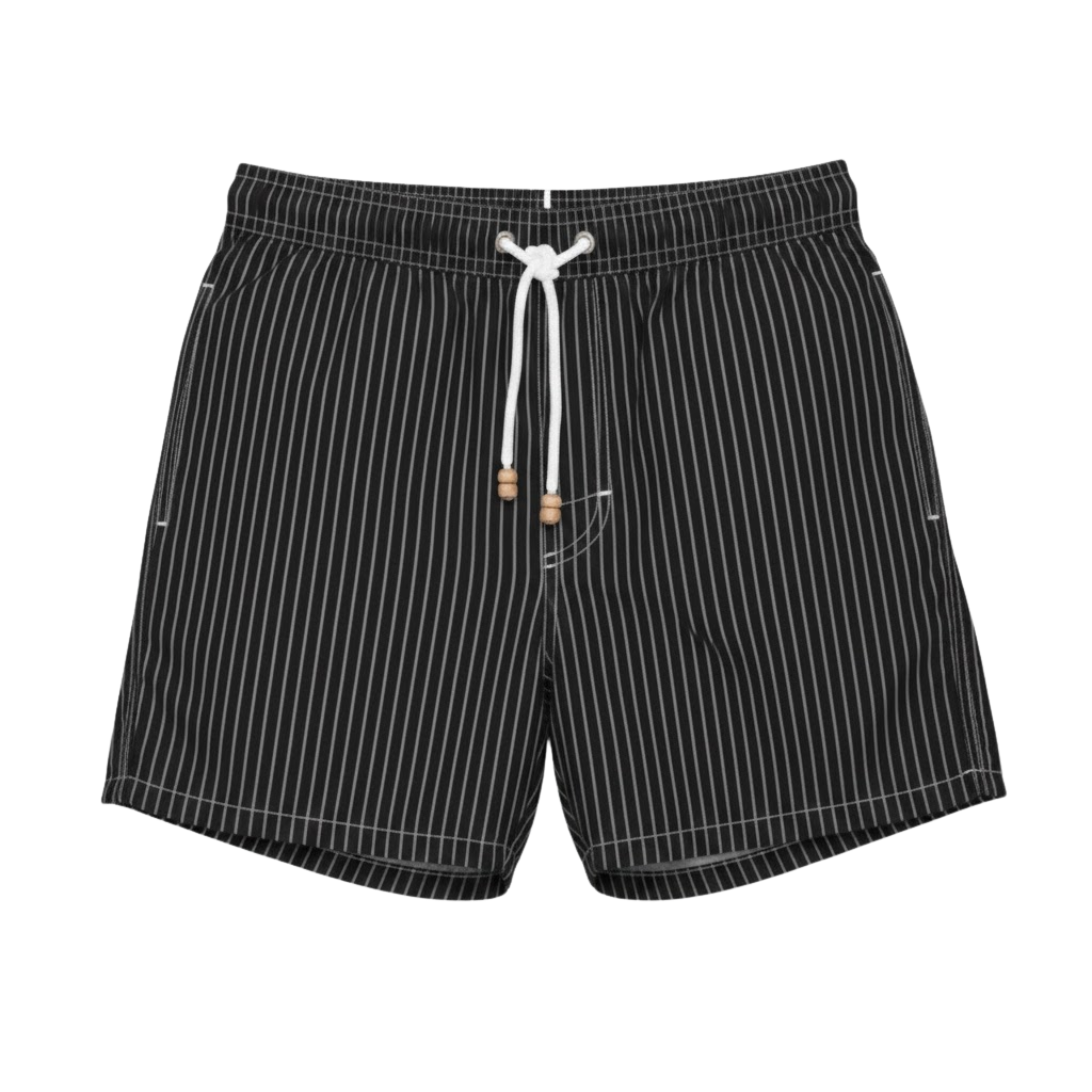 Calções de banho às riscas para homem – calções de praia de secagem rápida com cintura elástica