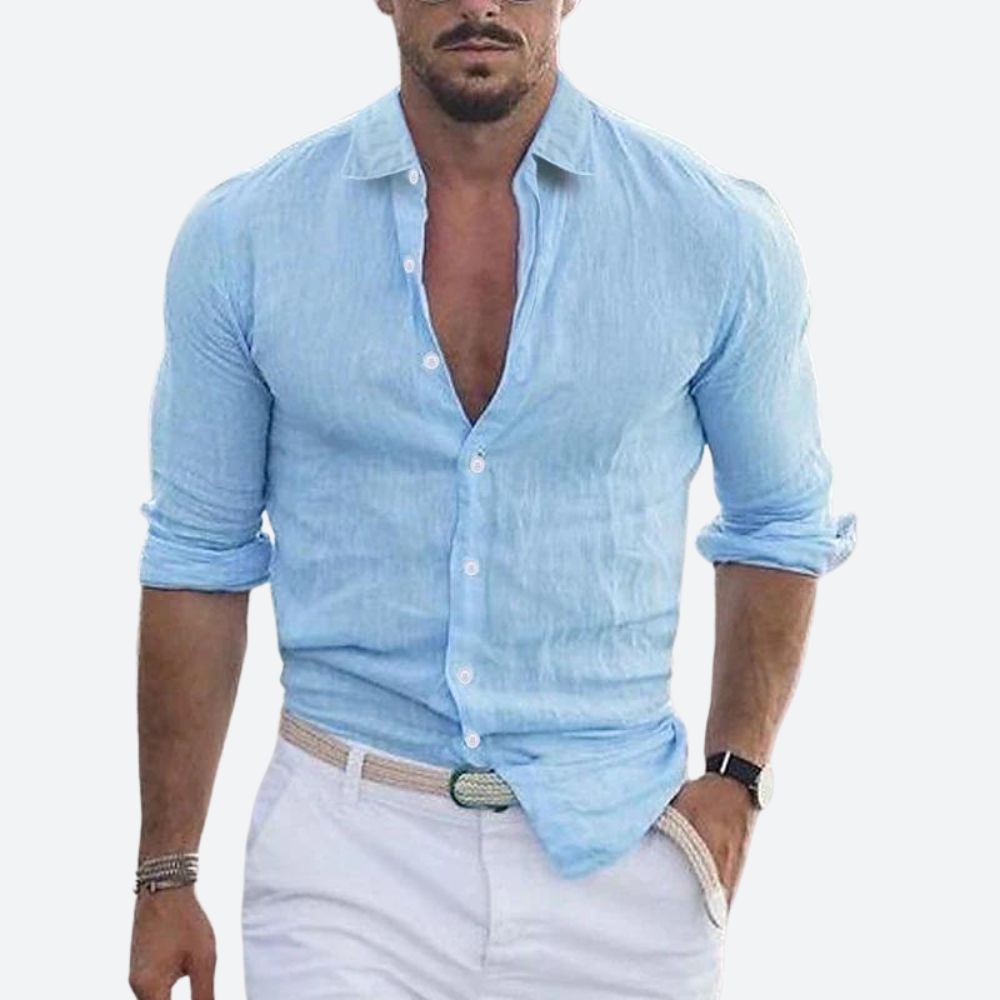 Rogelio | Men's shirt with a spread collar and relaxed fit for summer