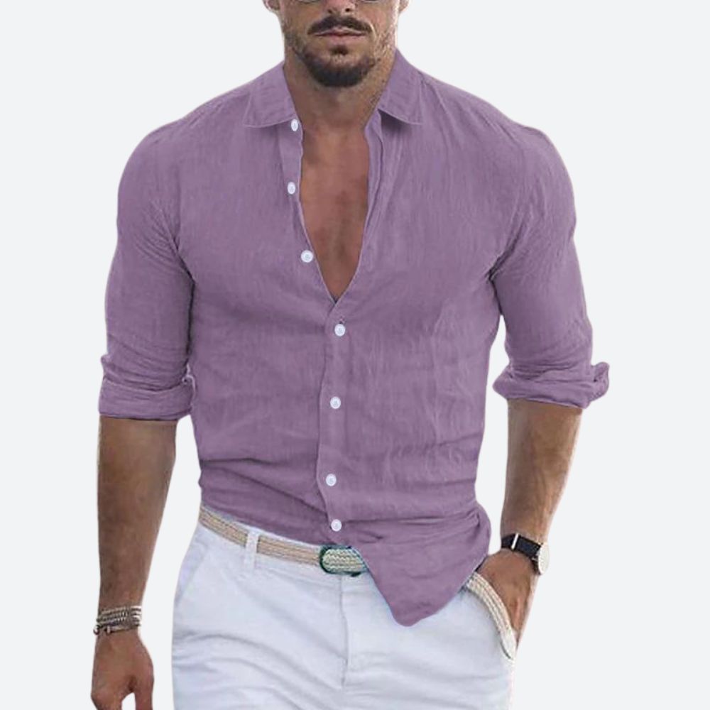 Rogelio | Men's shirt with a spread collar and relaxed fit for summer