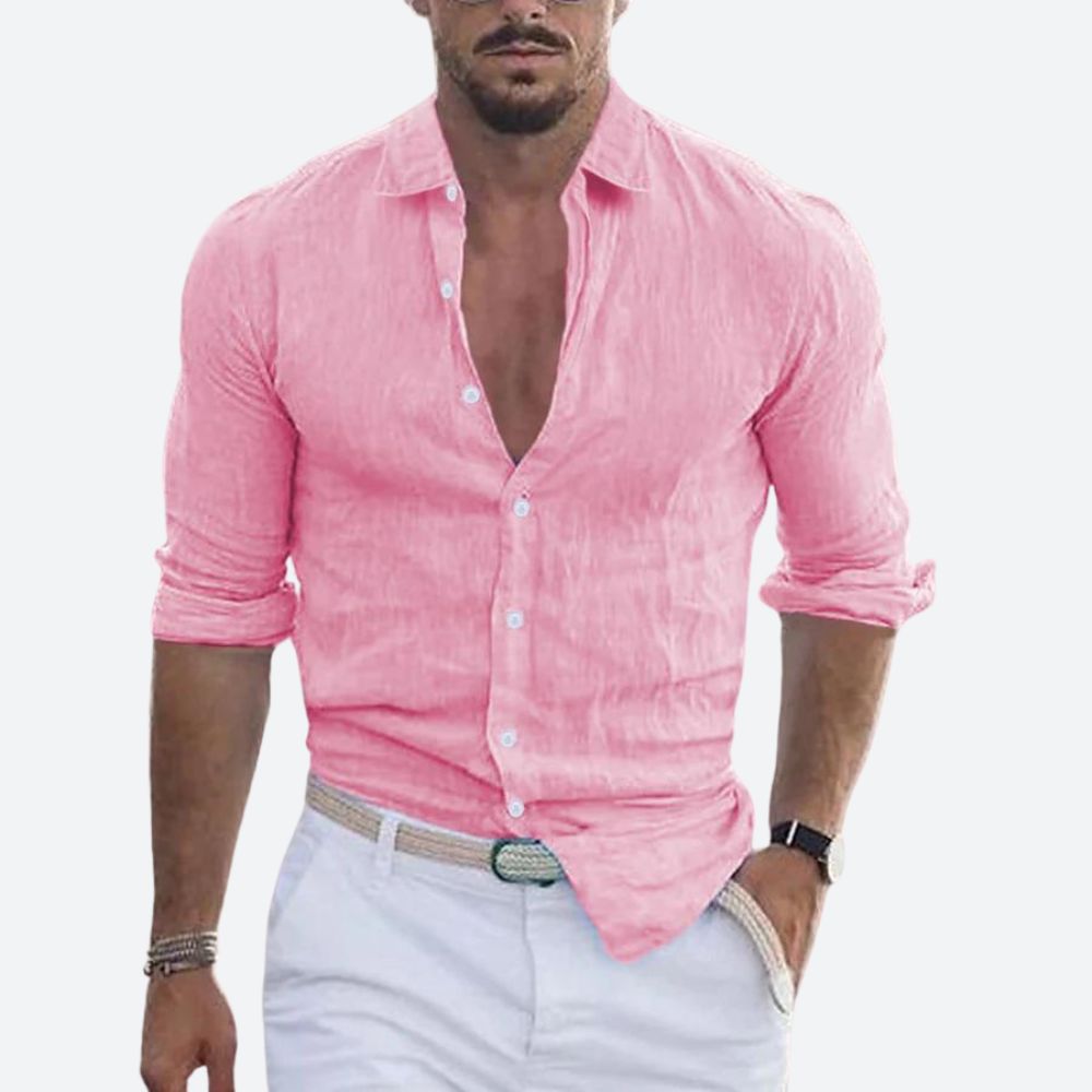 Rogelio | Men's shirt with a spread collar and relaxed fit for summer