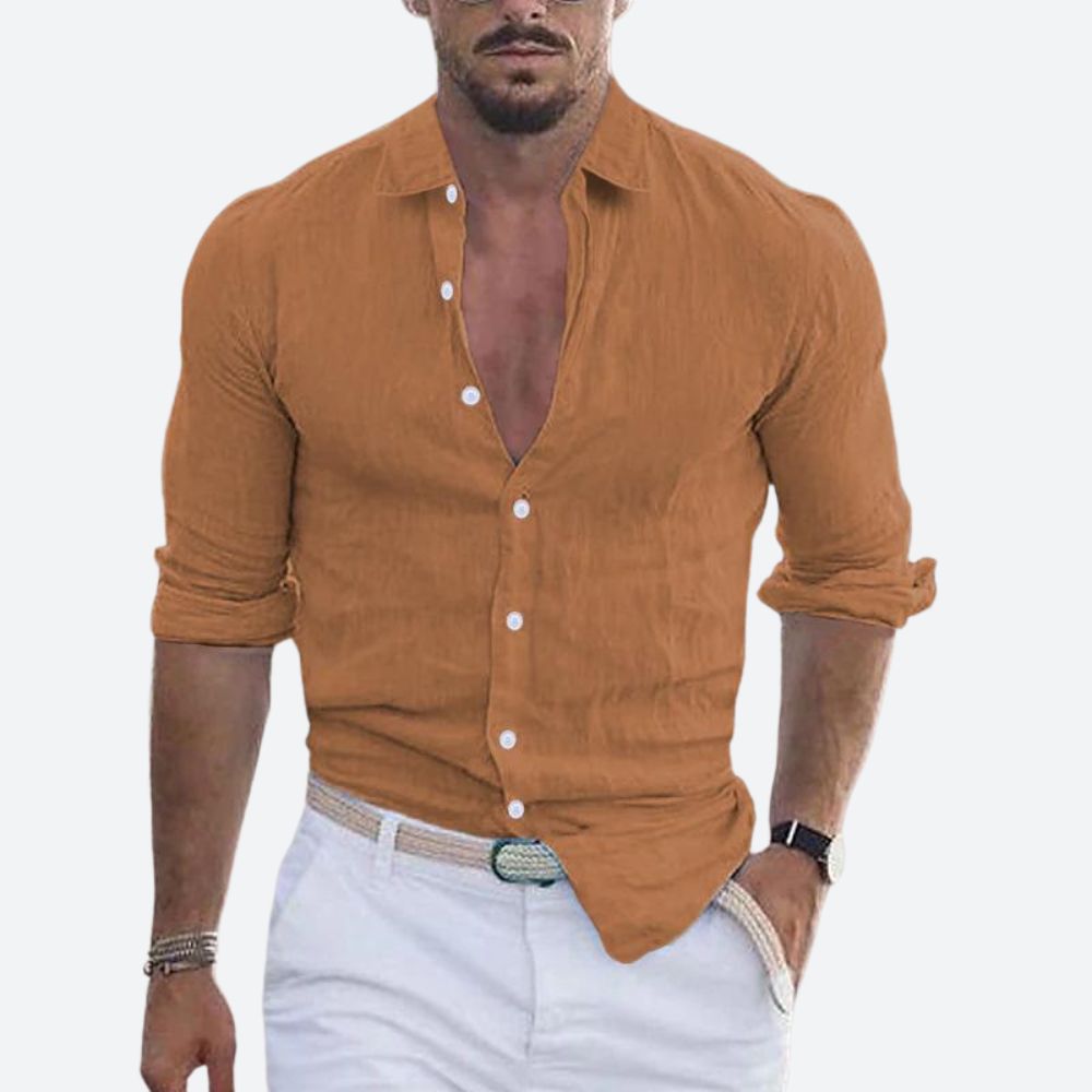 Rogelio | Men's shirt with a spread collar and relaxed fit for summer