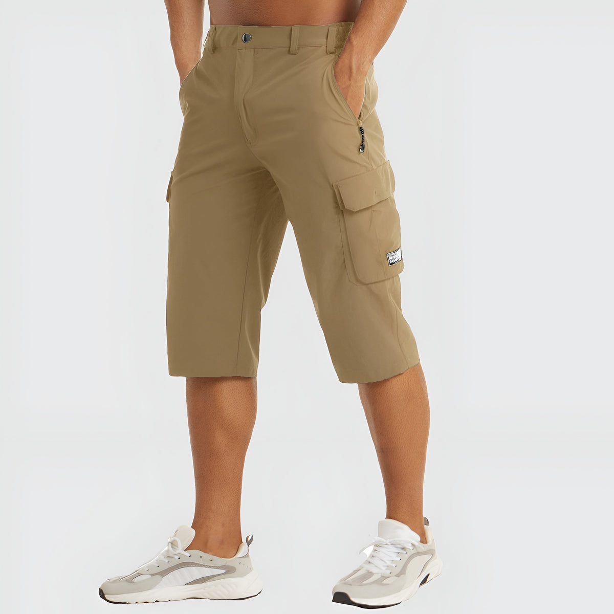Short cargo pour homme en mélange de coton avec poches, pour les loisirs et les activités de plein air