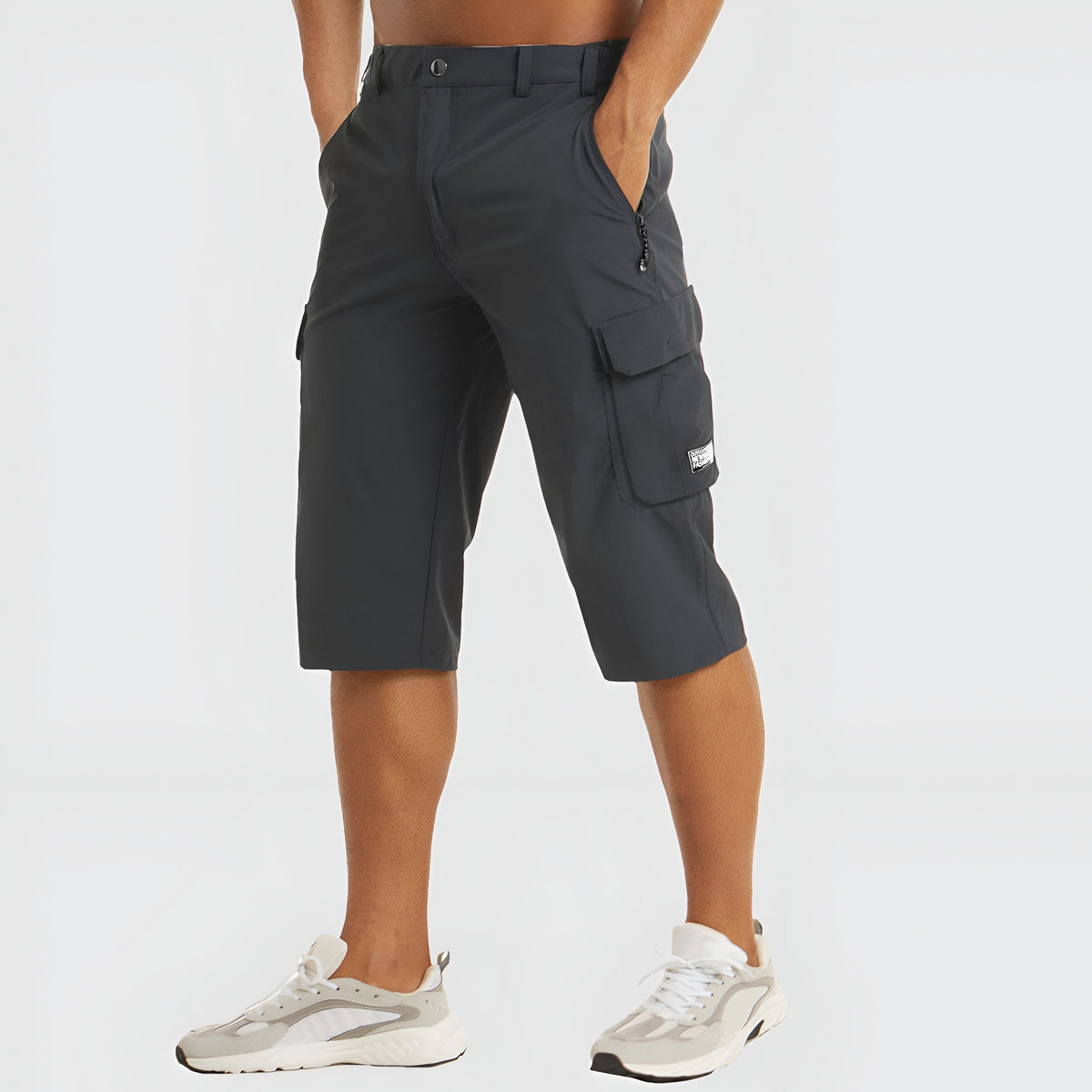 Short cargo pour homme en mélange de coton avec poches, pour les loisirs et les activités de plein air