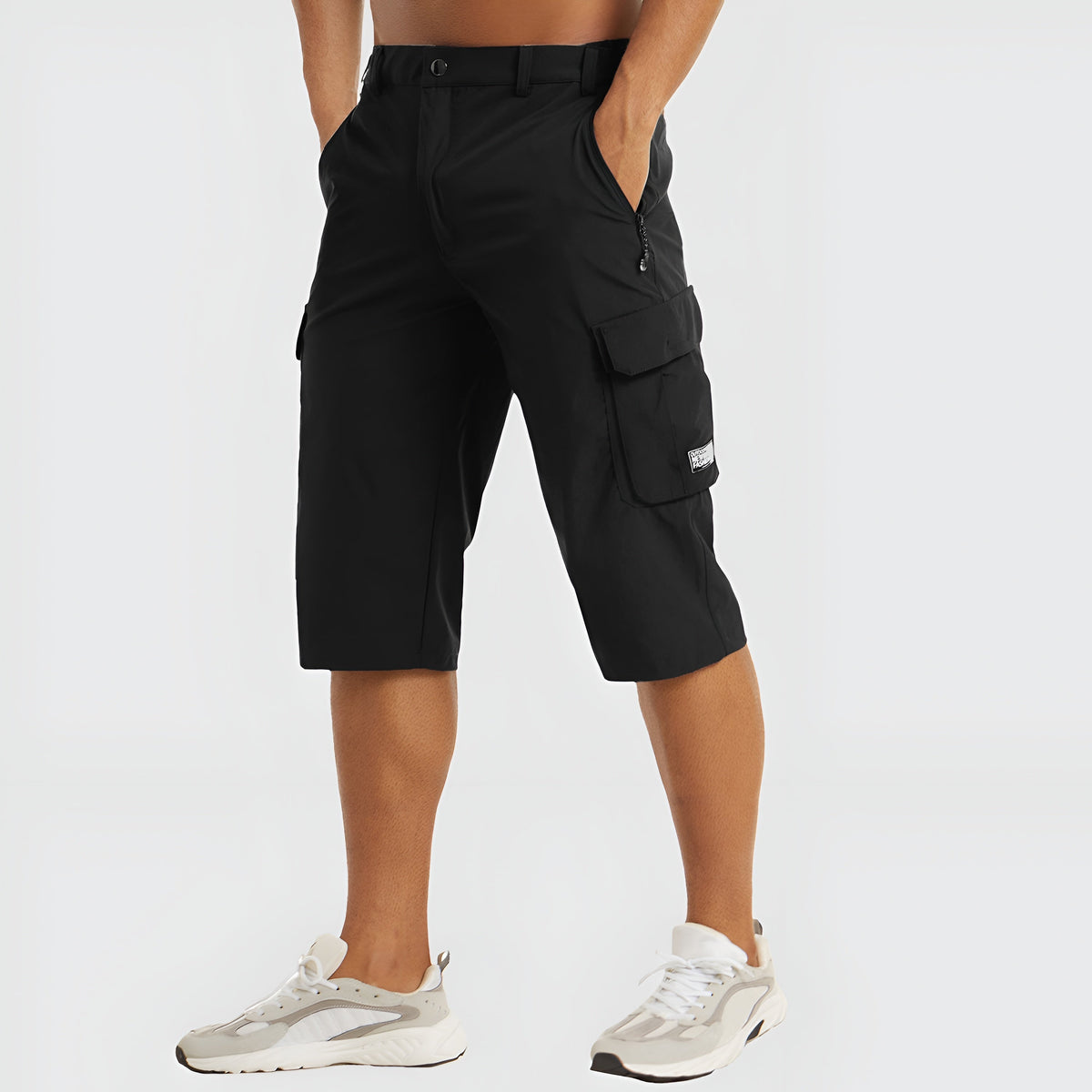 Short cargo pour homme en mélange de coton avec poches, pour les loisirs et les activités de plein air