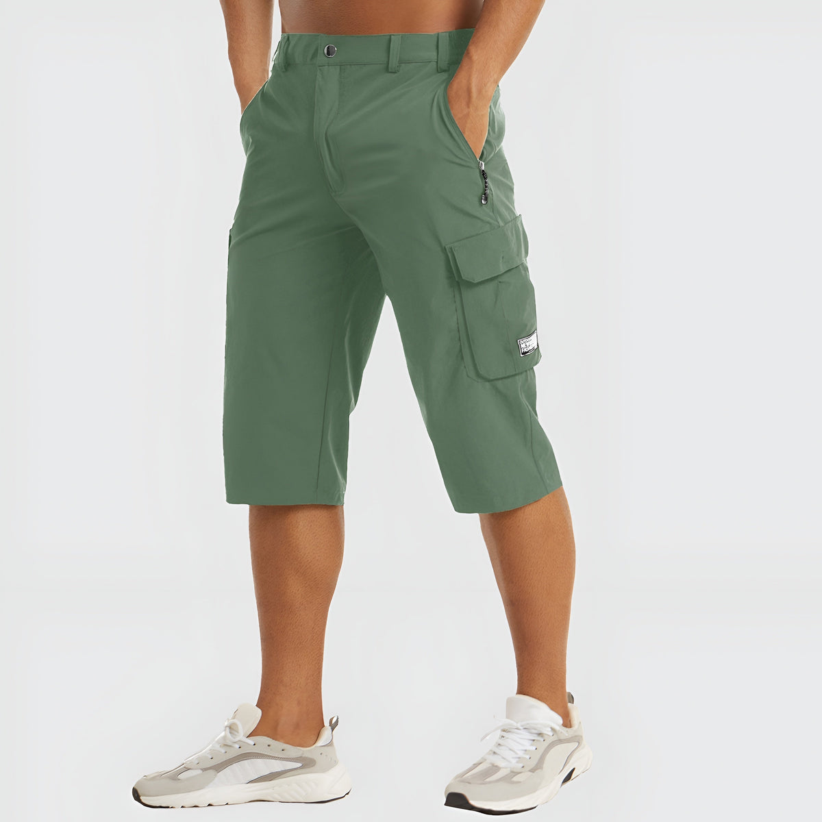 Short cargo pour homme en mélange de coton avec poches, pour les loisirs et les activités de plein air
