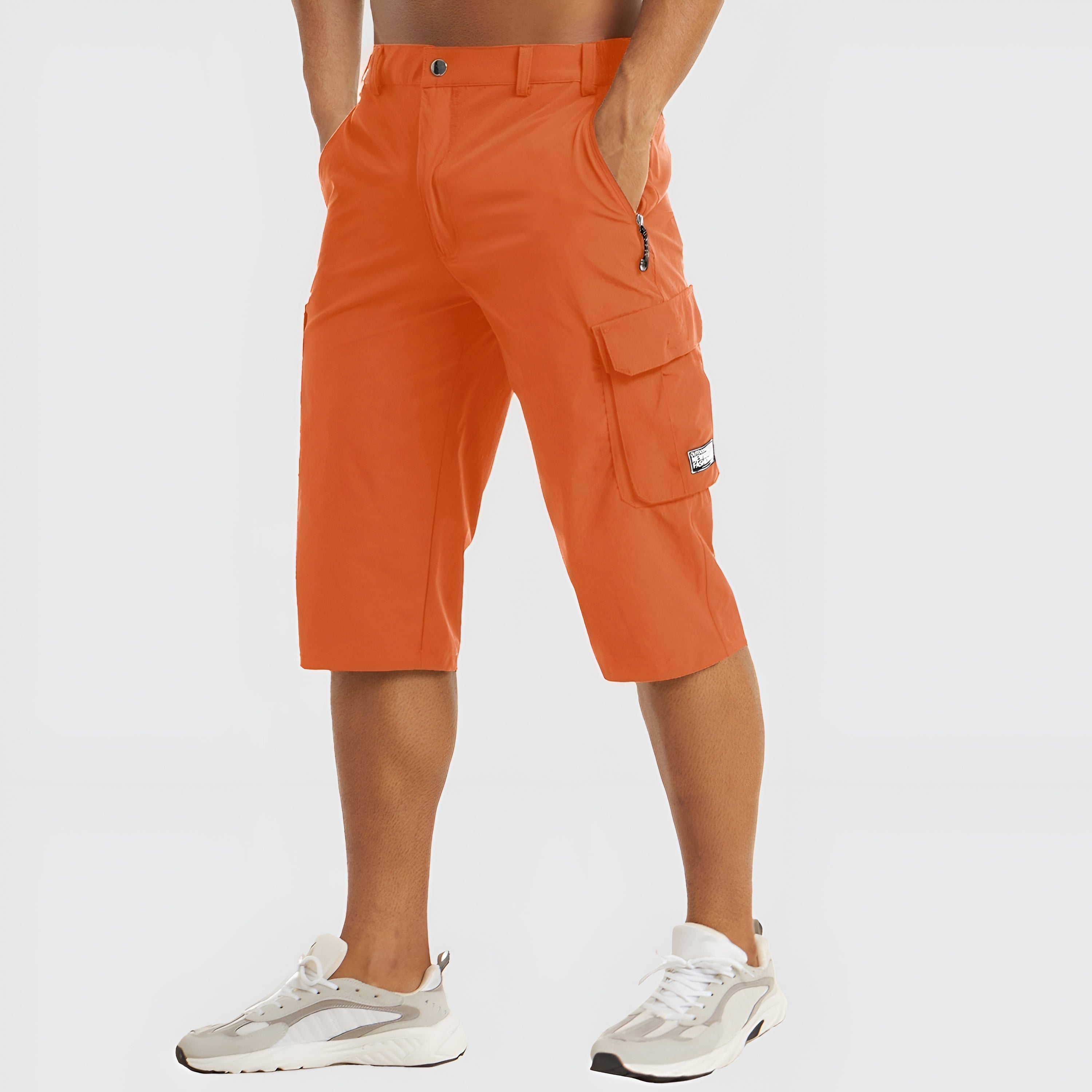 Short cargo homme en mélange de coton avec poches pour loisirs et plein air