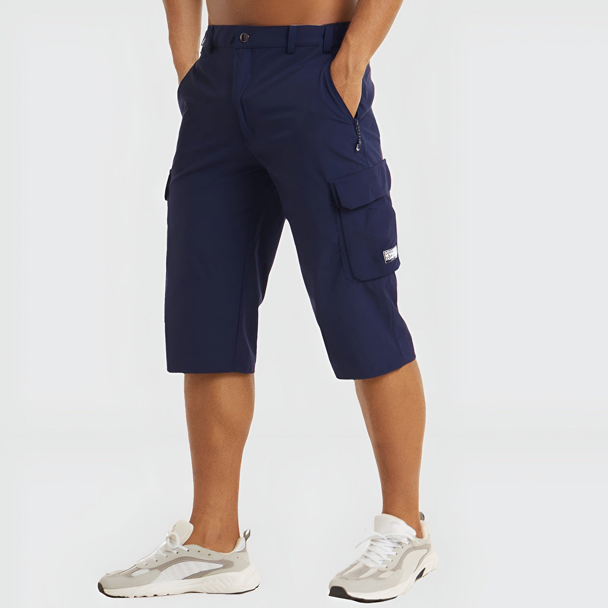 Short cargo pour homme en mélange de coton avec poches, pour les loisirs et les activités de plein air