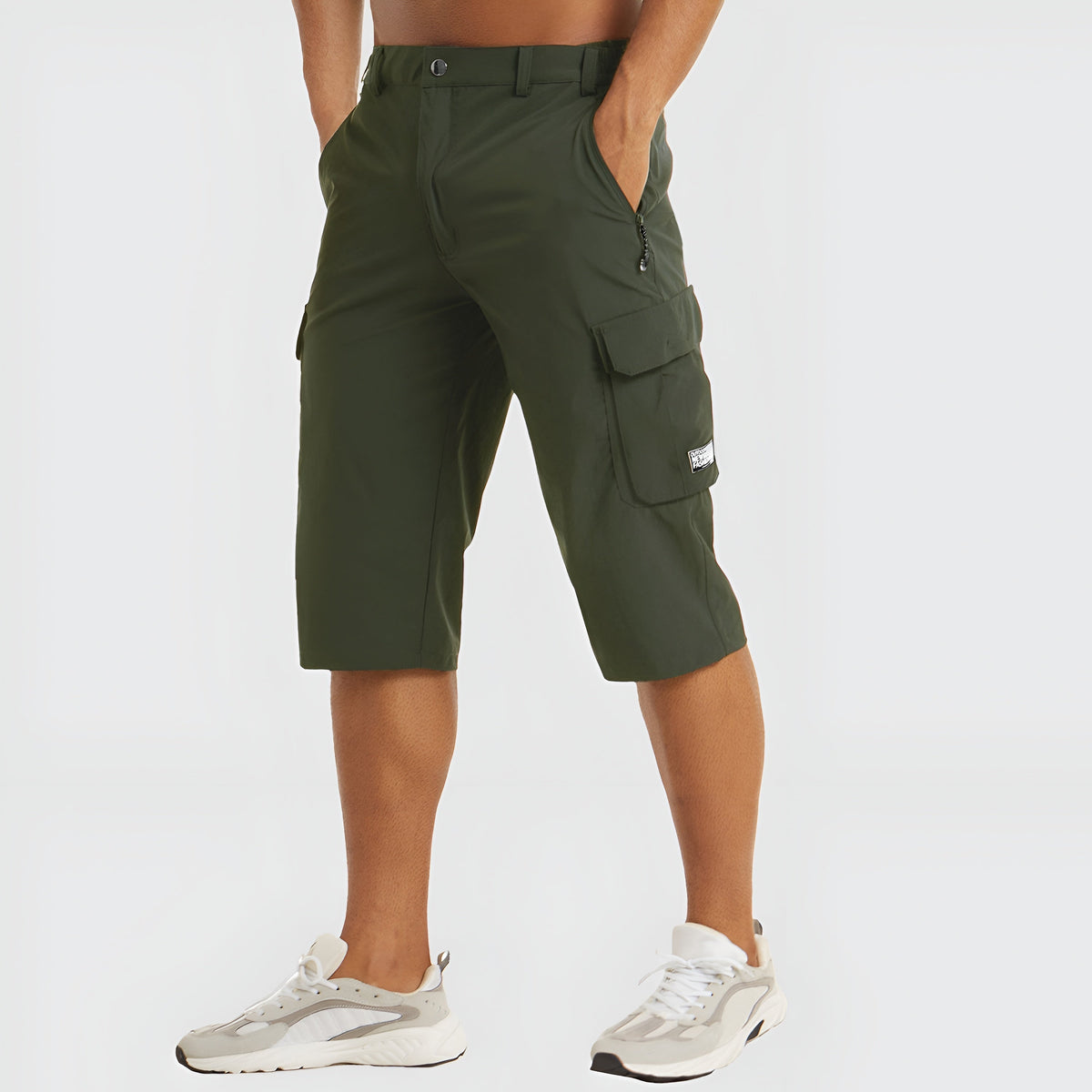 Short cargo pour homme en mélange de coton avec poches, pour les loisirs et les activités de plein air