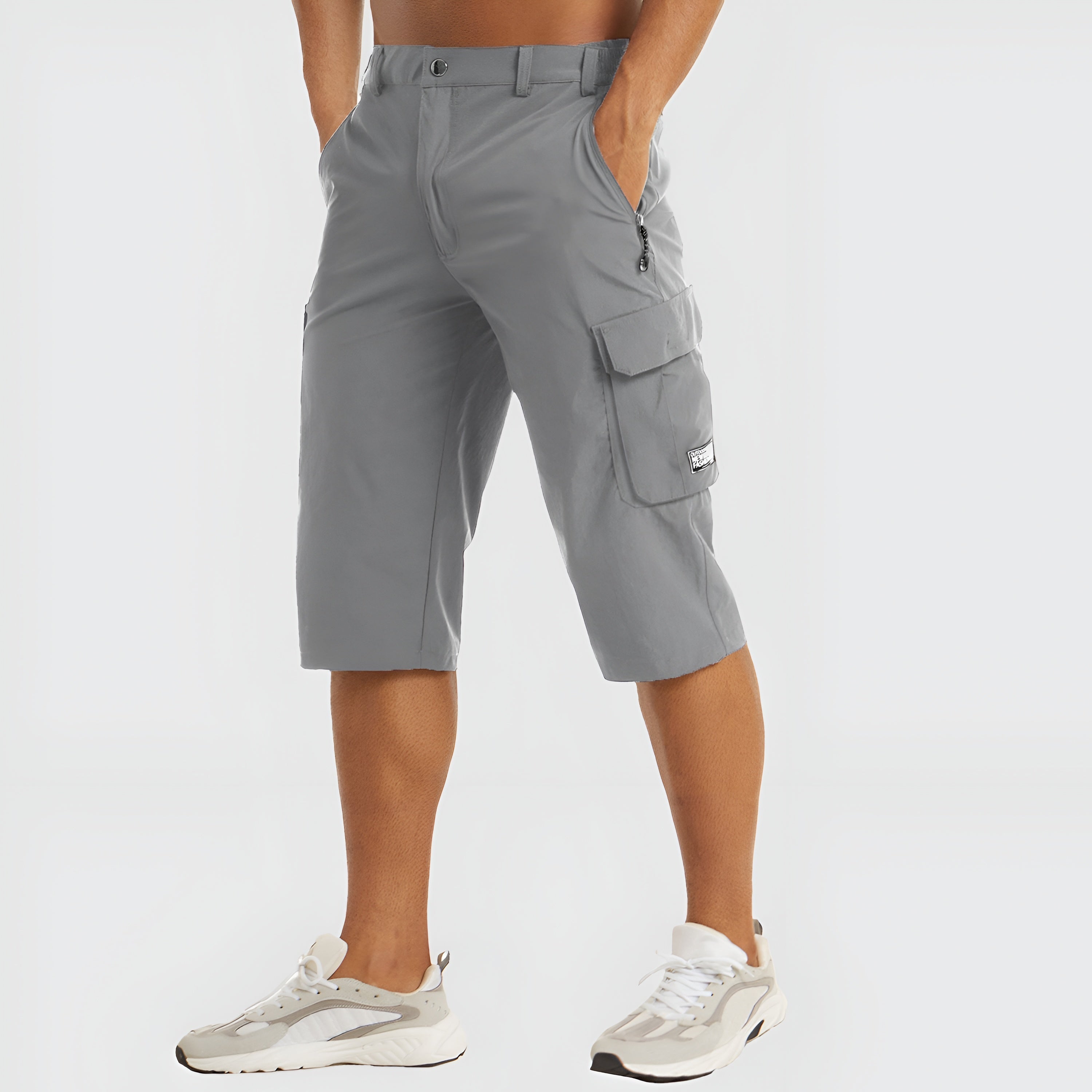 Short cargo homme en mélange de coton avec poches pour loisirs et plein air