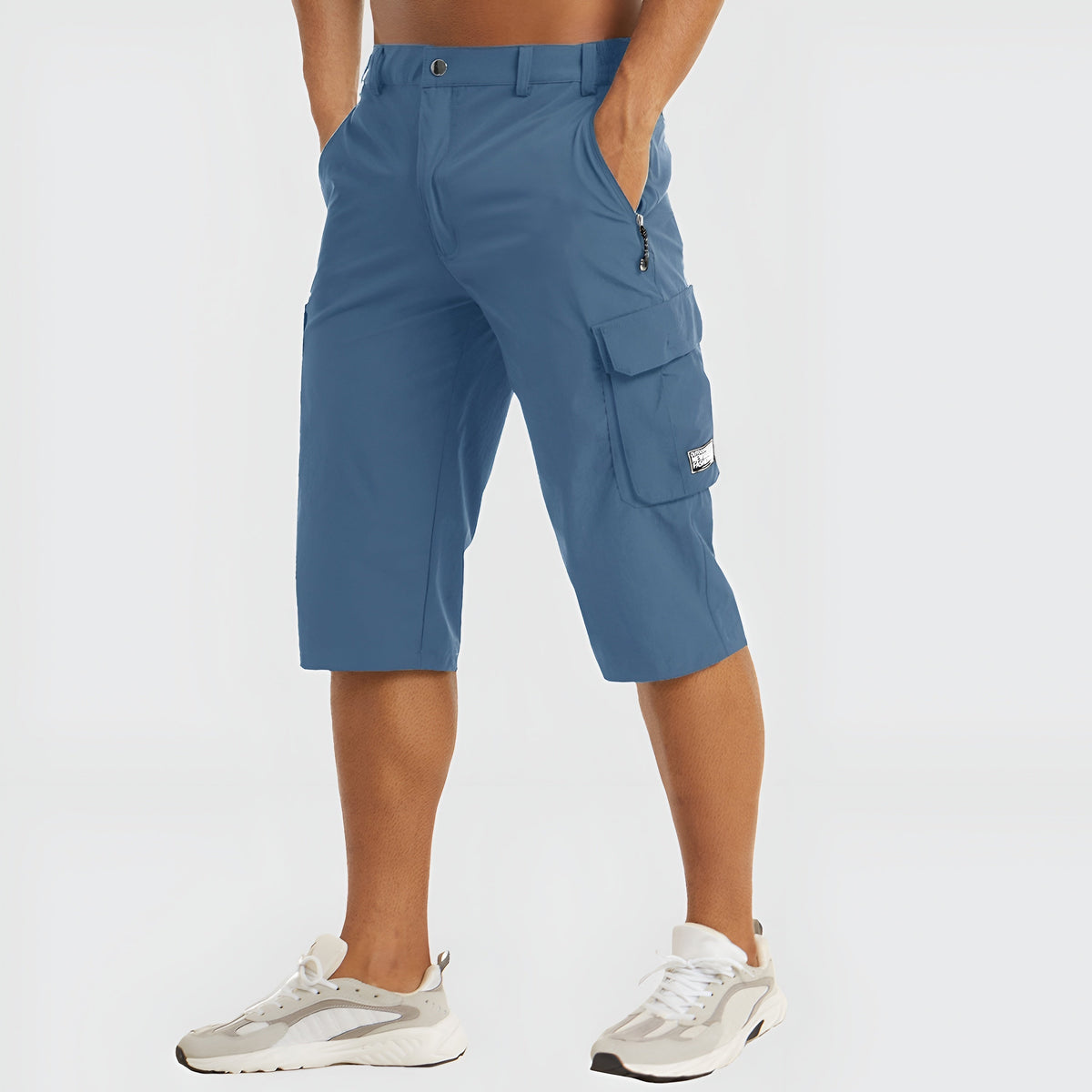 Short cargo pour homme en mélange de coton avec poches, pour les loisirs et les activités de plein air