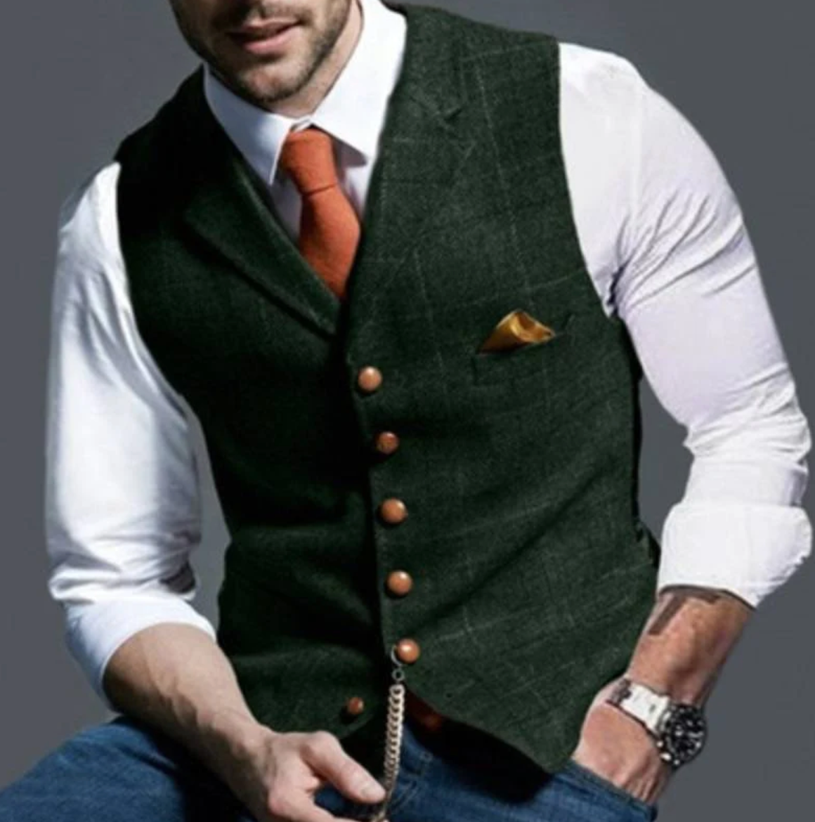 Gilet da uomo con chiusura frontale a bottoni