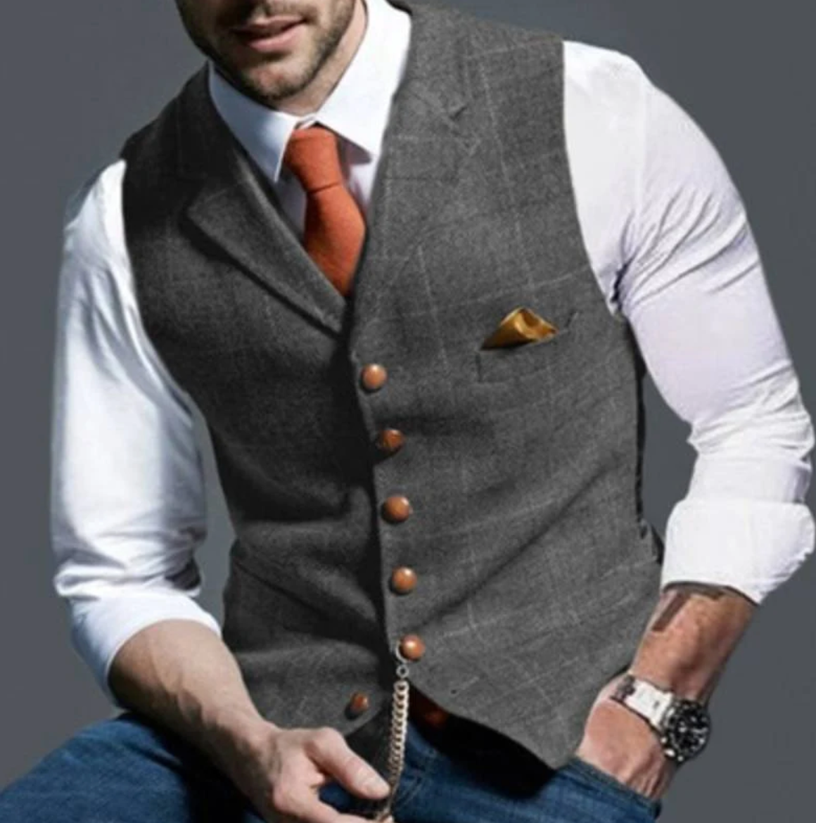Gilet da uomo con chiusura frontale a bottoni