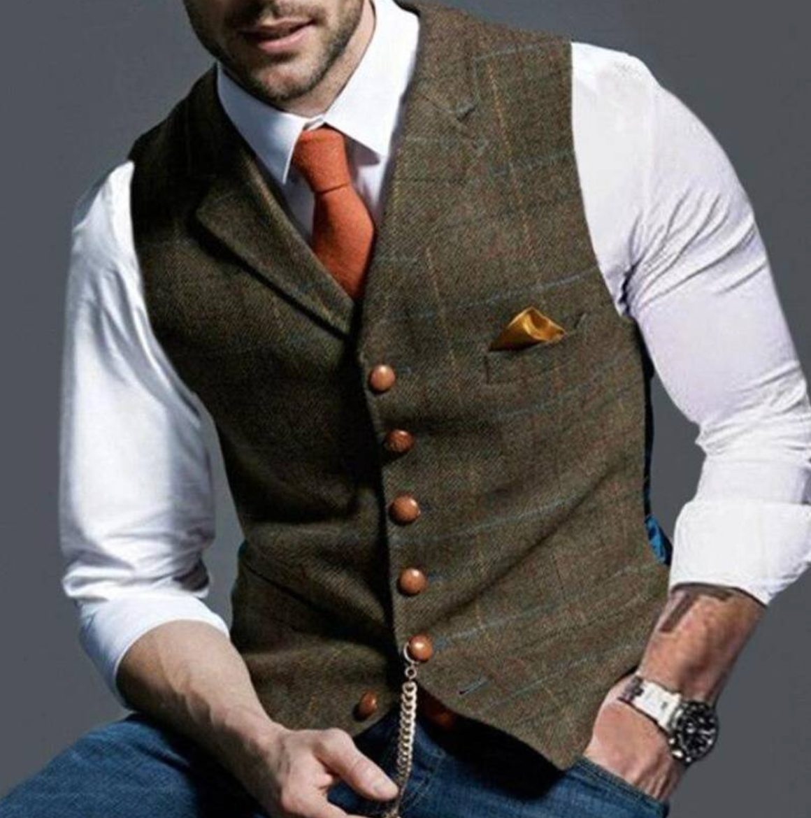 Gilet da uomo con chiusura frontale a bottoni