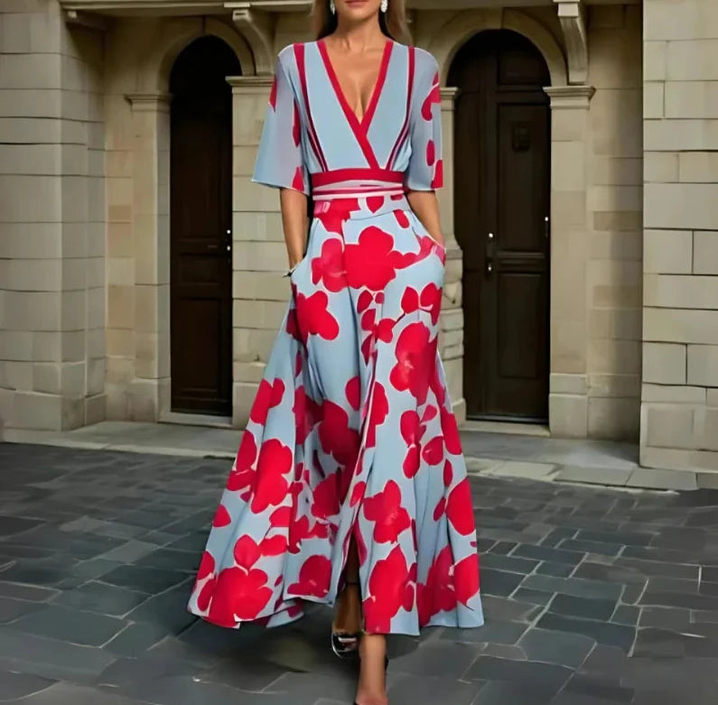 Blomstret Maxi Kjole til Damer