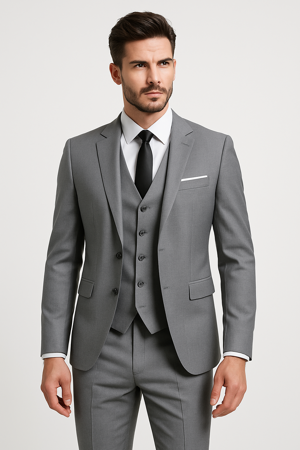 Elegáns 3-darabos slim fit öltöny férfiaknak