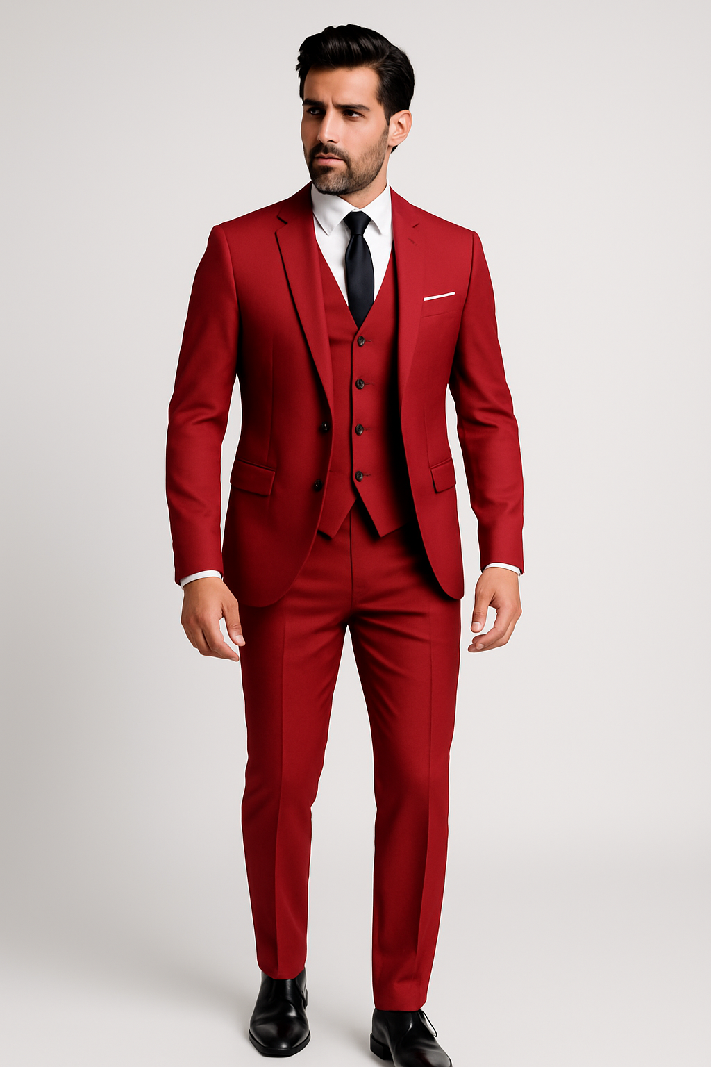Elegáns 3-darabos slim fit öltöny férfiaknak