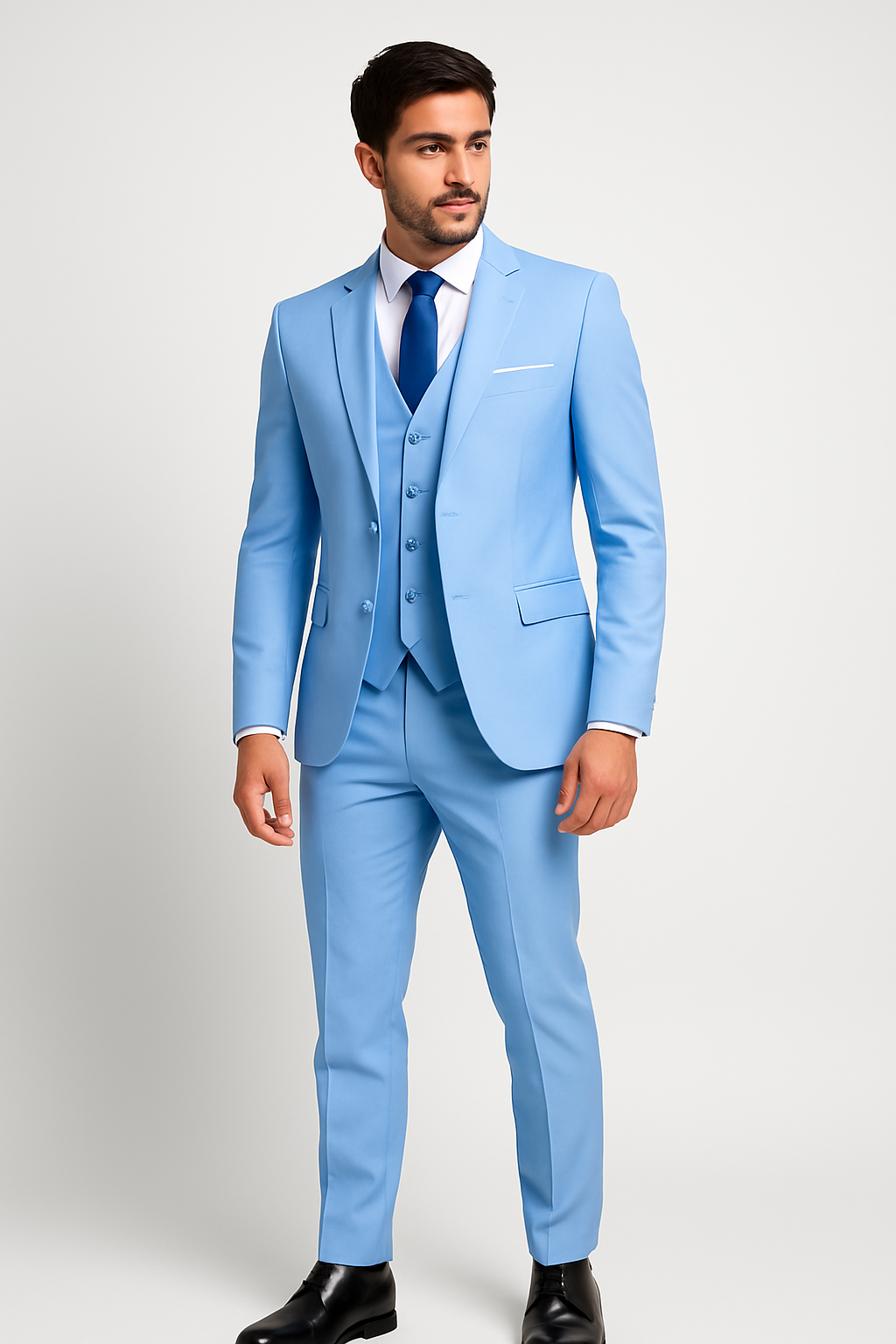 Elegáns 3-darabos slim fit öltöny férfiaknak