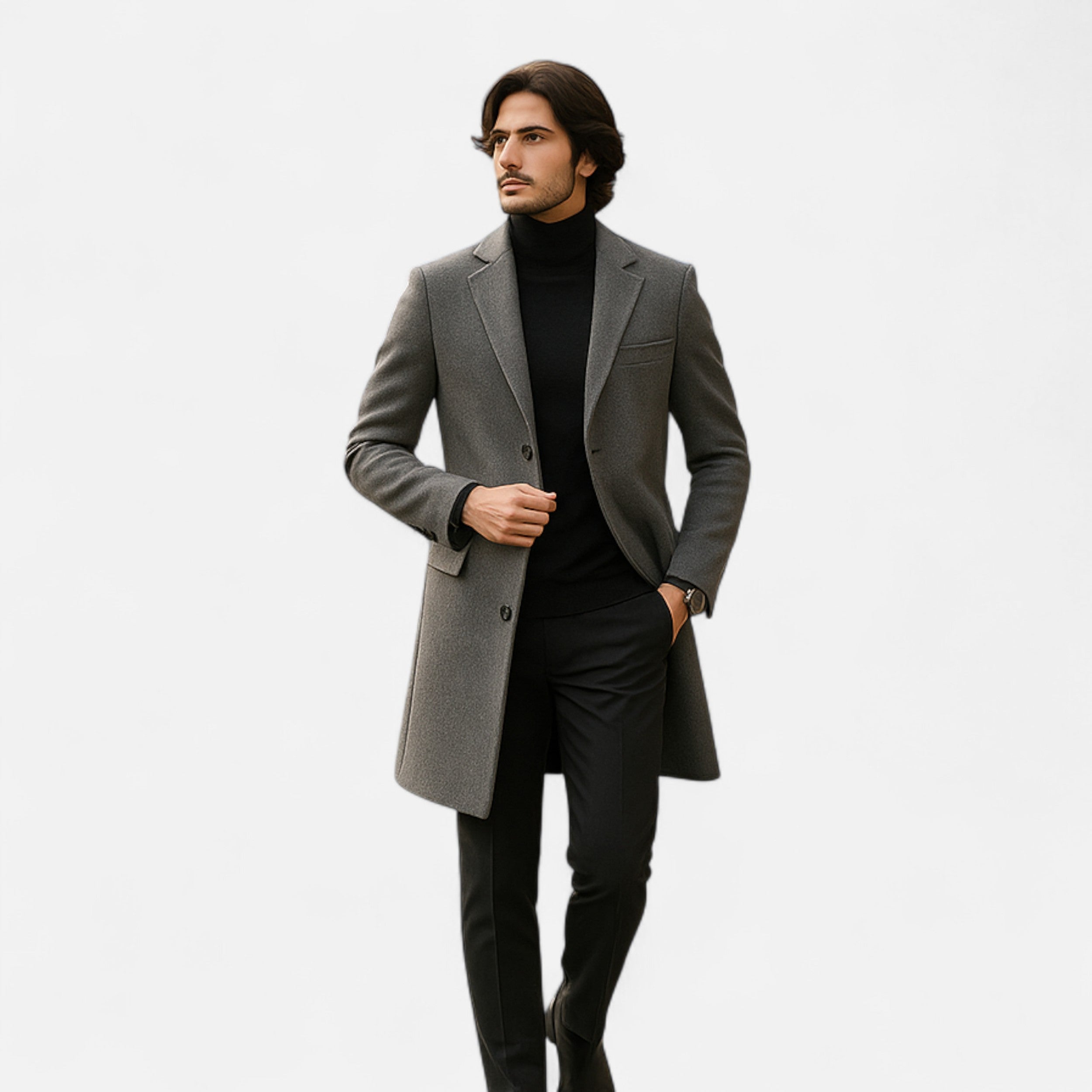 Eliaro Moda – Abrigo trench para hombre – otoño e invierno – estilo casual de negocios