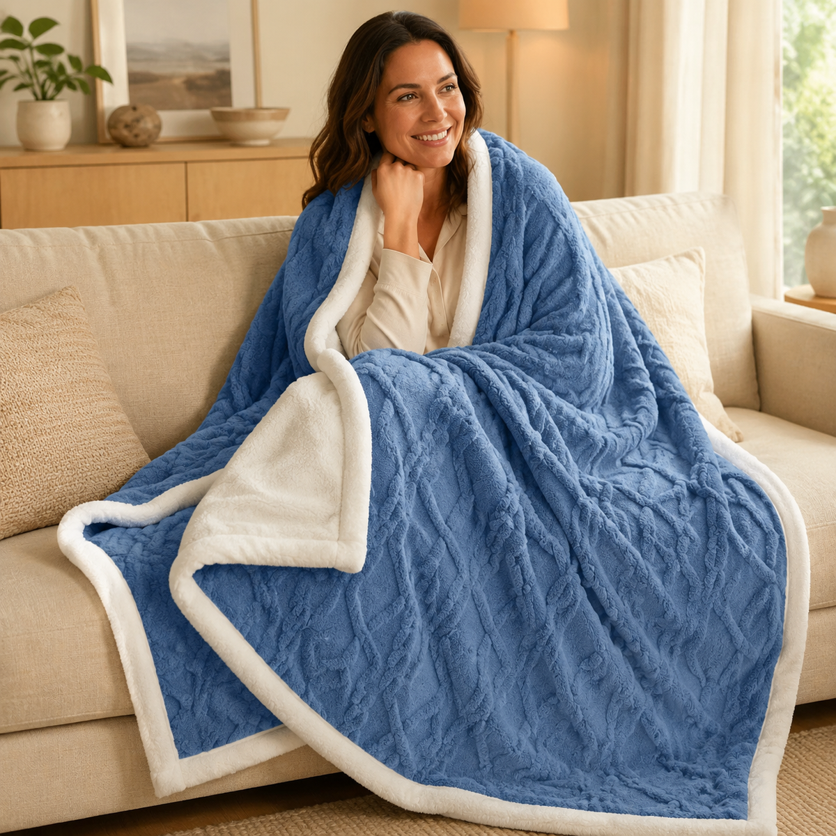 Blødt Fleece Tæppe til Sofa og Seng – 6 Størrelser
