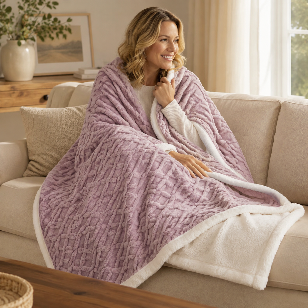 Blødt Fleece Tæppe til Sofa og Seng – 6 Størrelser