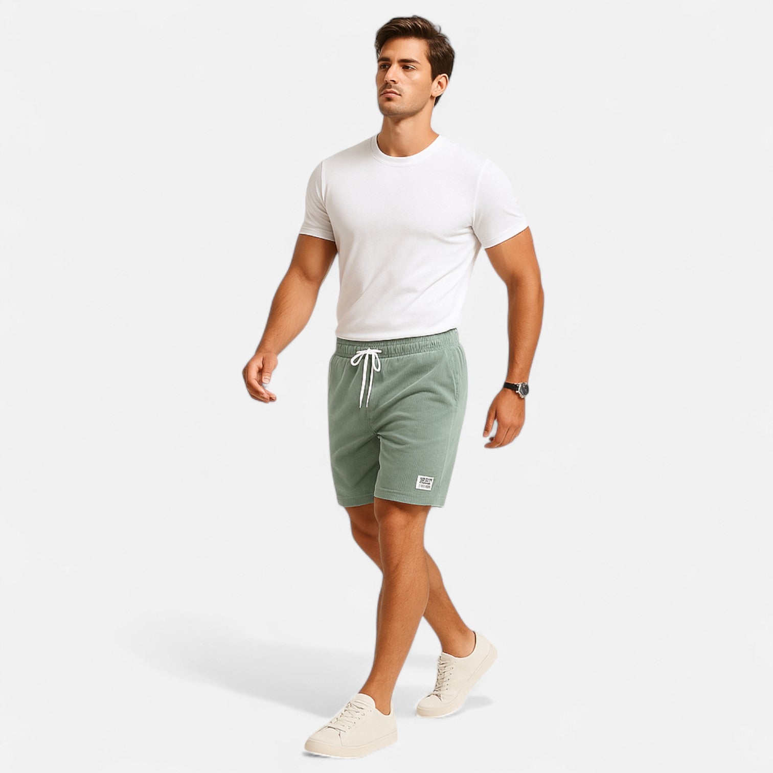 Bellivaro | Herreshorts i blød bomuldsvelour med moderne pasform og sommerkomfort