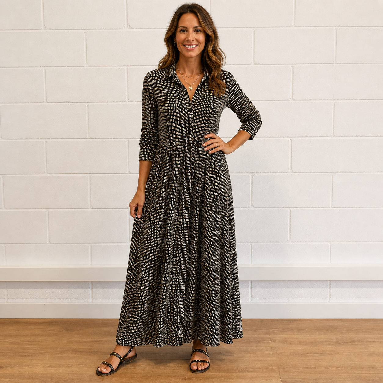 Elegant Midi Dress with Pockets