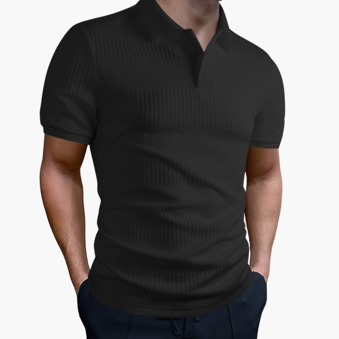 Polo de Homem com Gola e Superfície Texturada
