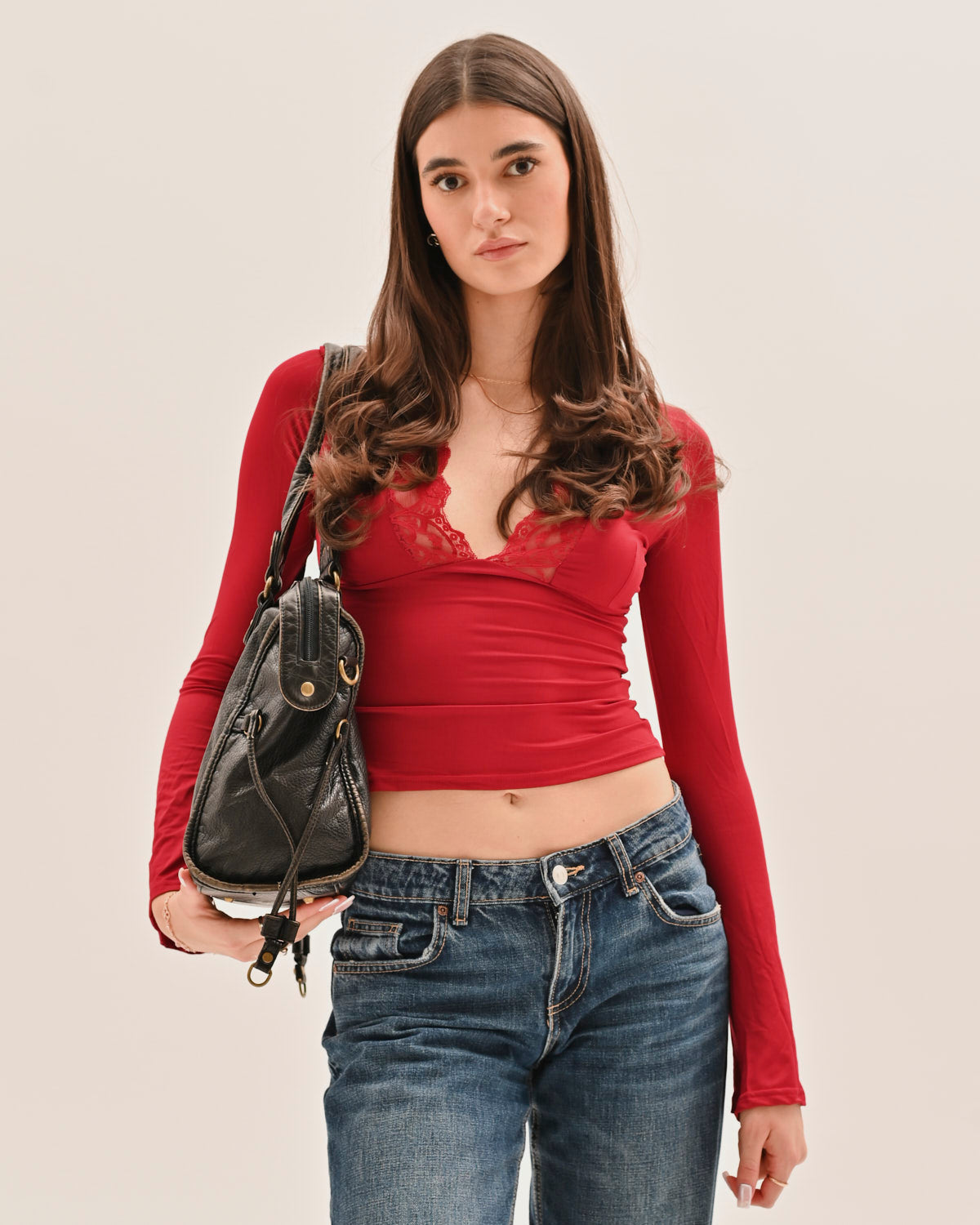 Sac à main vintage pour femmes avec bandoulière et détails métalliques