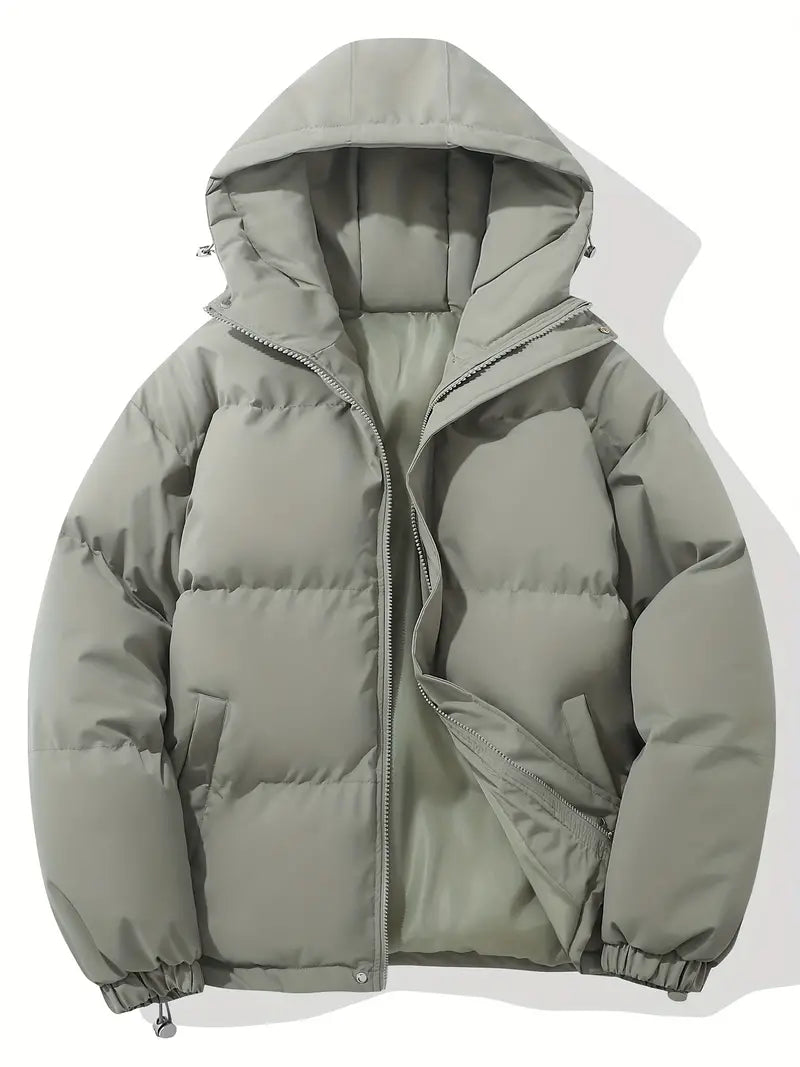 NOUVEAU RICHE Kapuzenjacke Klassisches Design Warme Winterjacke Winter Hellgrau