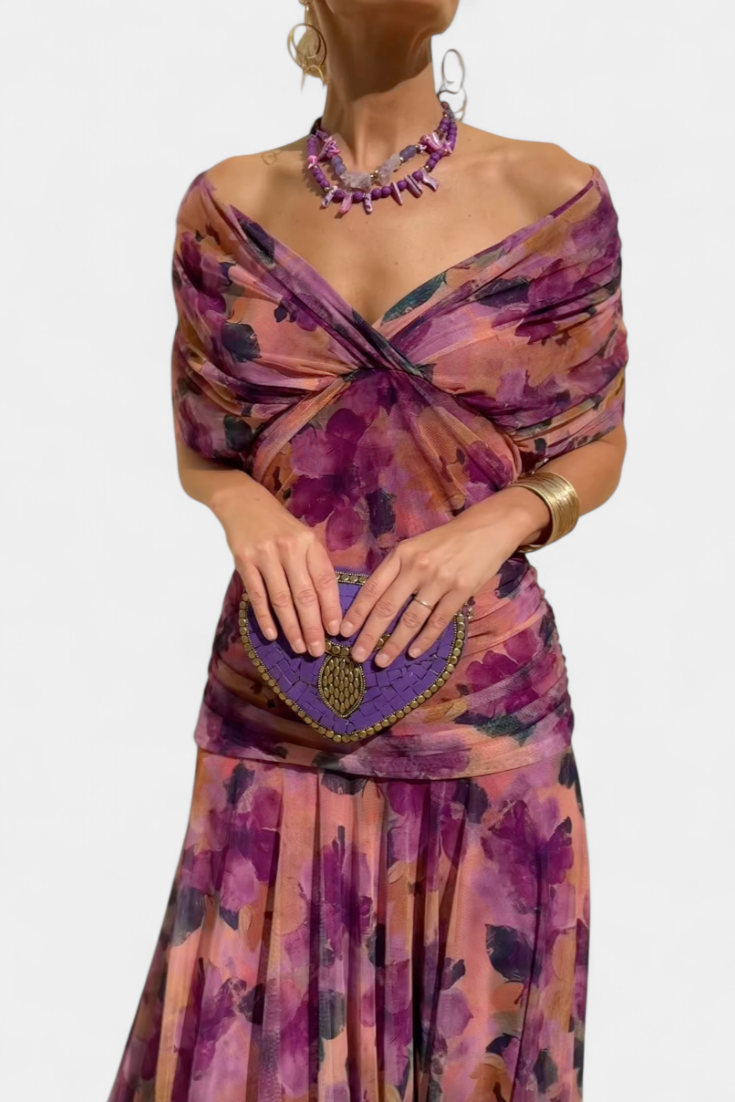 Kvinders Bryllupsgæst Elegant Off-Shoulder Aftenkjole