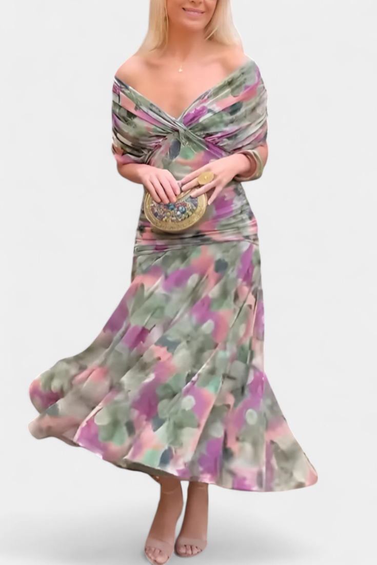 Kvinders Bryllupsgæst Elegant Off-Shoulder Aftenkjole