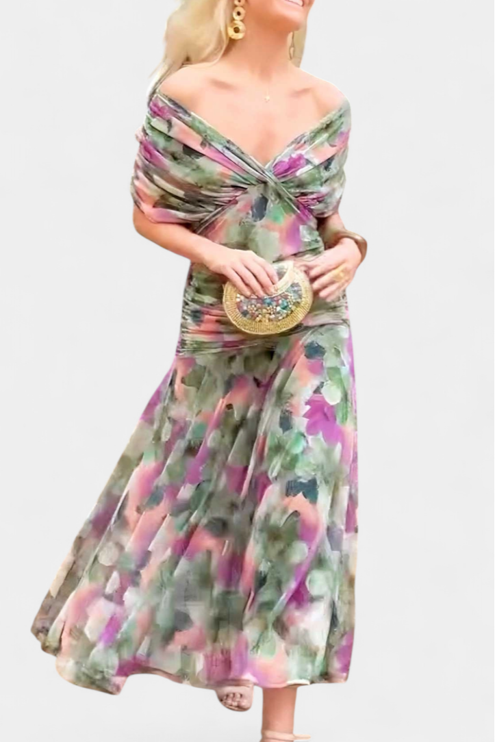 Kvinders Bryllupsgæst Elegant Off-Shoulder Aftenkjole