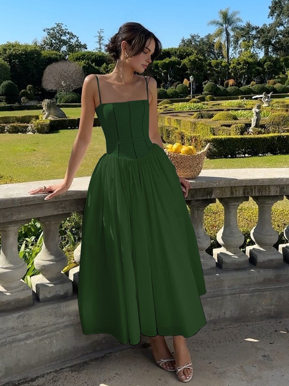 Women’s Wedding Guest Elegant Corset Midi Dress
