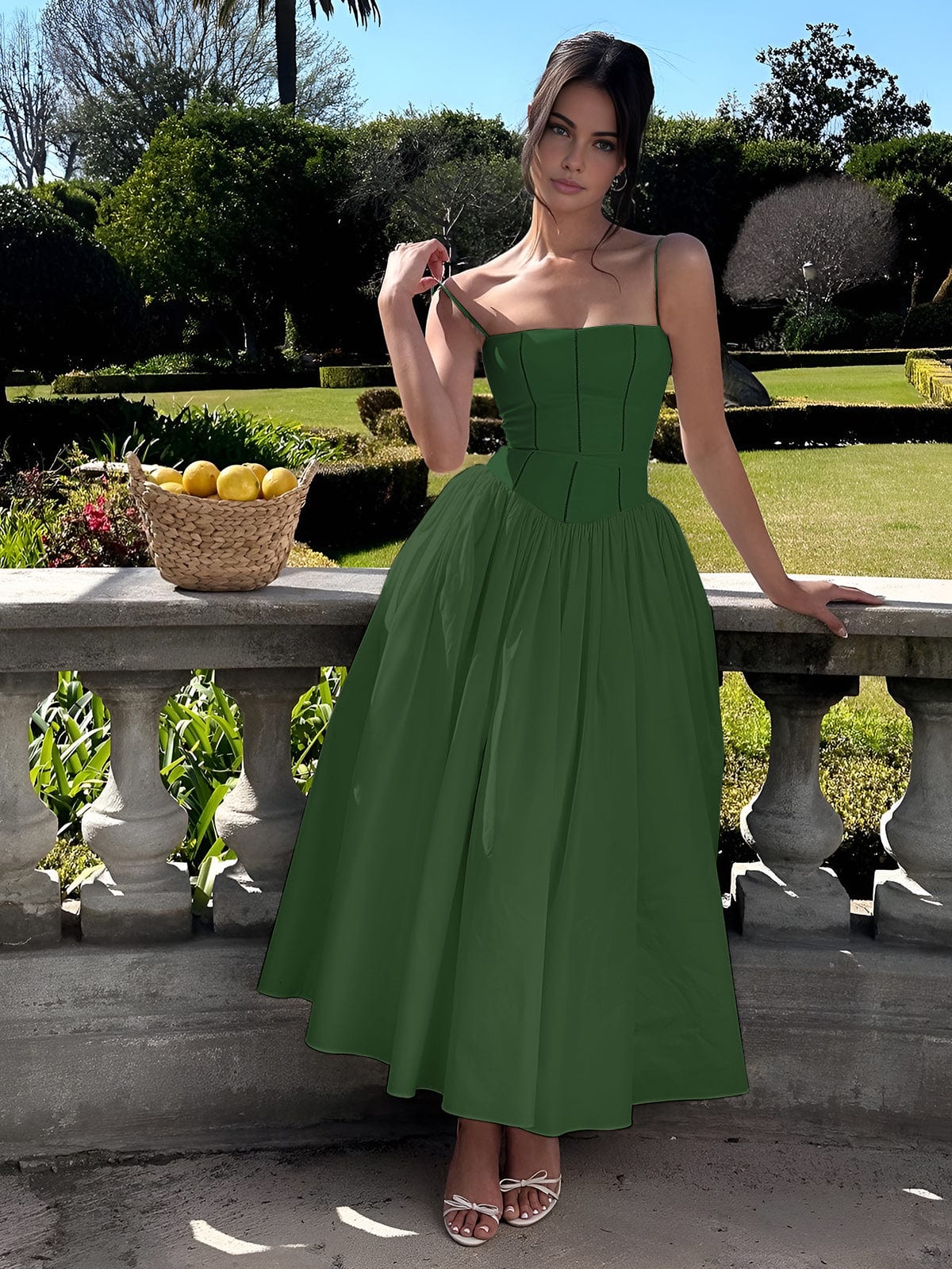Women’s Wedding Guest Elegant Corset Midi Dress
