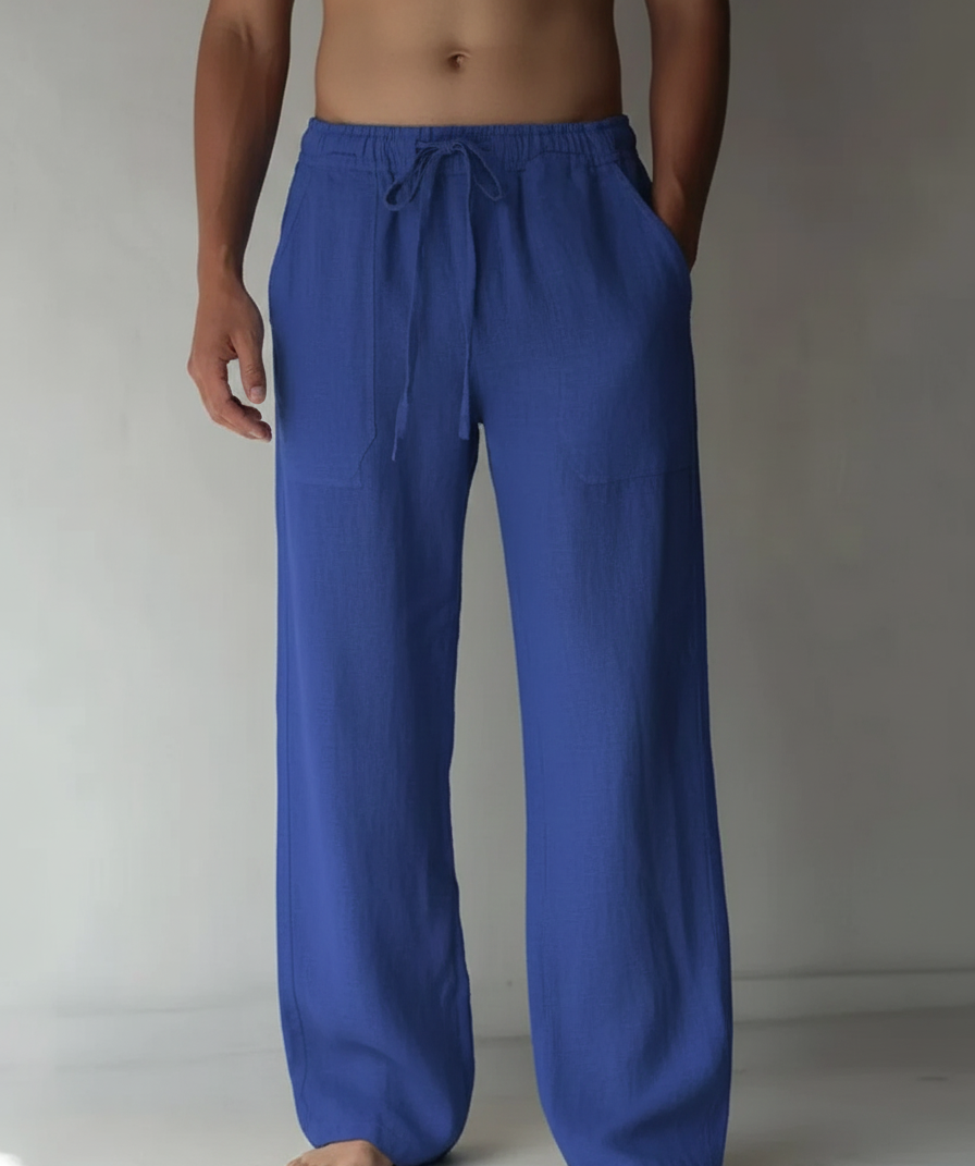 Bellivaro ανδρικό λινό παντελόνι με κορδόνι