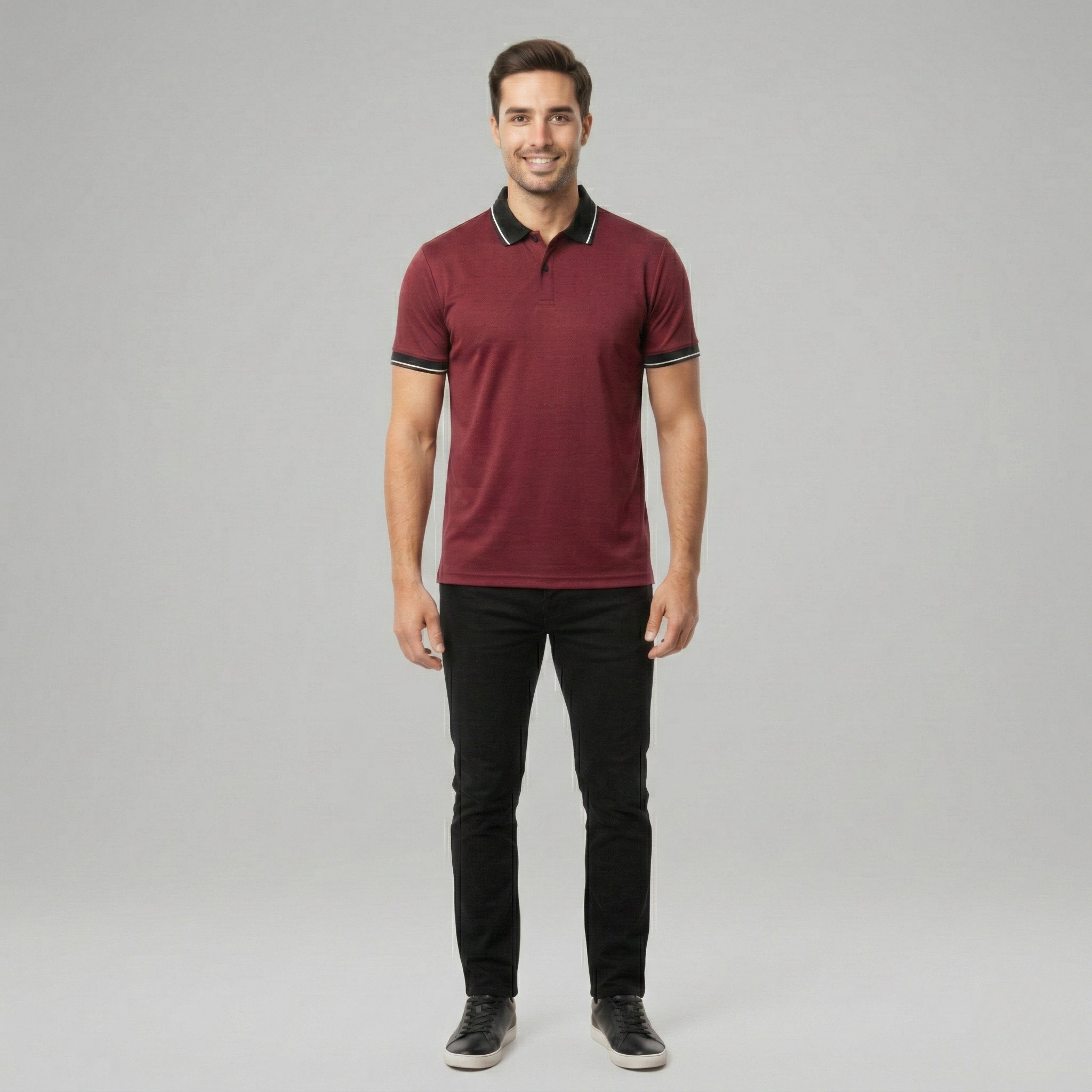 Tricou polo bărbați din bumbac – Polo cu mânecă scurtă și guler