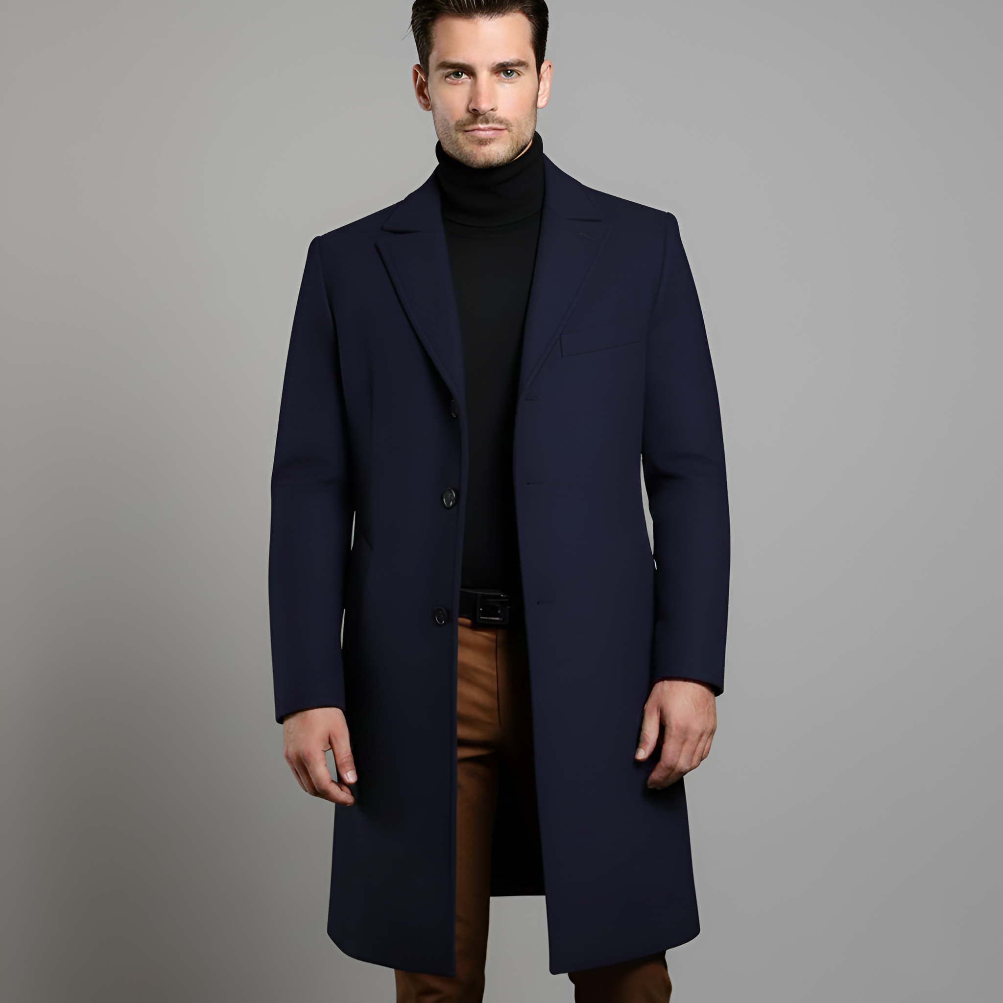 Bellivaro ανδρικό παλτό από μείγμα μαλλιού με κλασική εφαρμογή