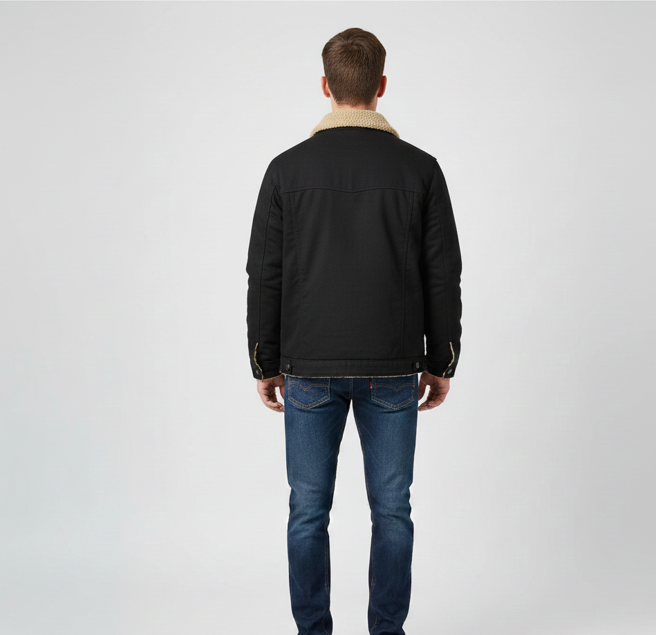 Bellivaro ανδρικό χειμερινό μπουφάν με επένδυση sherpa στο γιακά και ζεστό μείγμα βαμβακιού