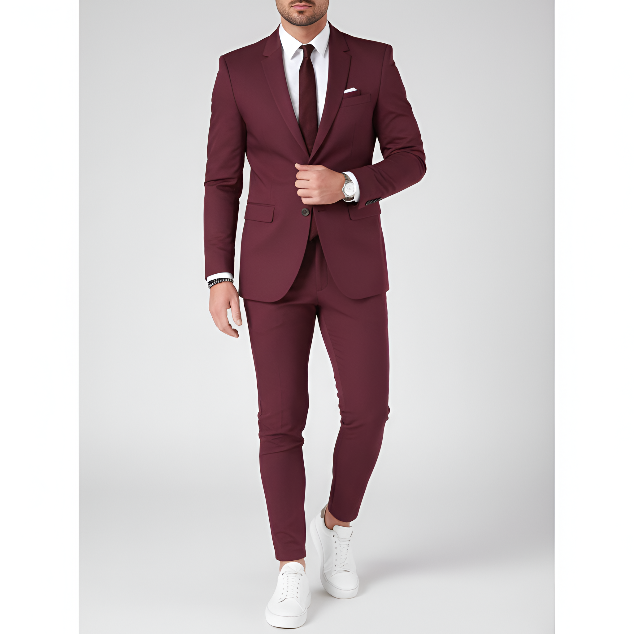 Bellivaro men's slim fit suit with blazer and trousers classic fit