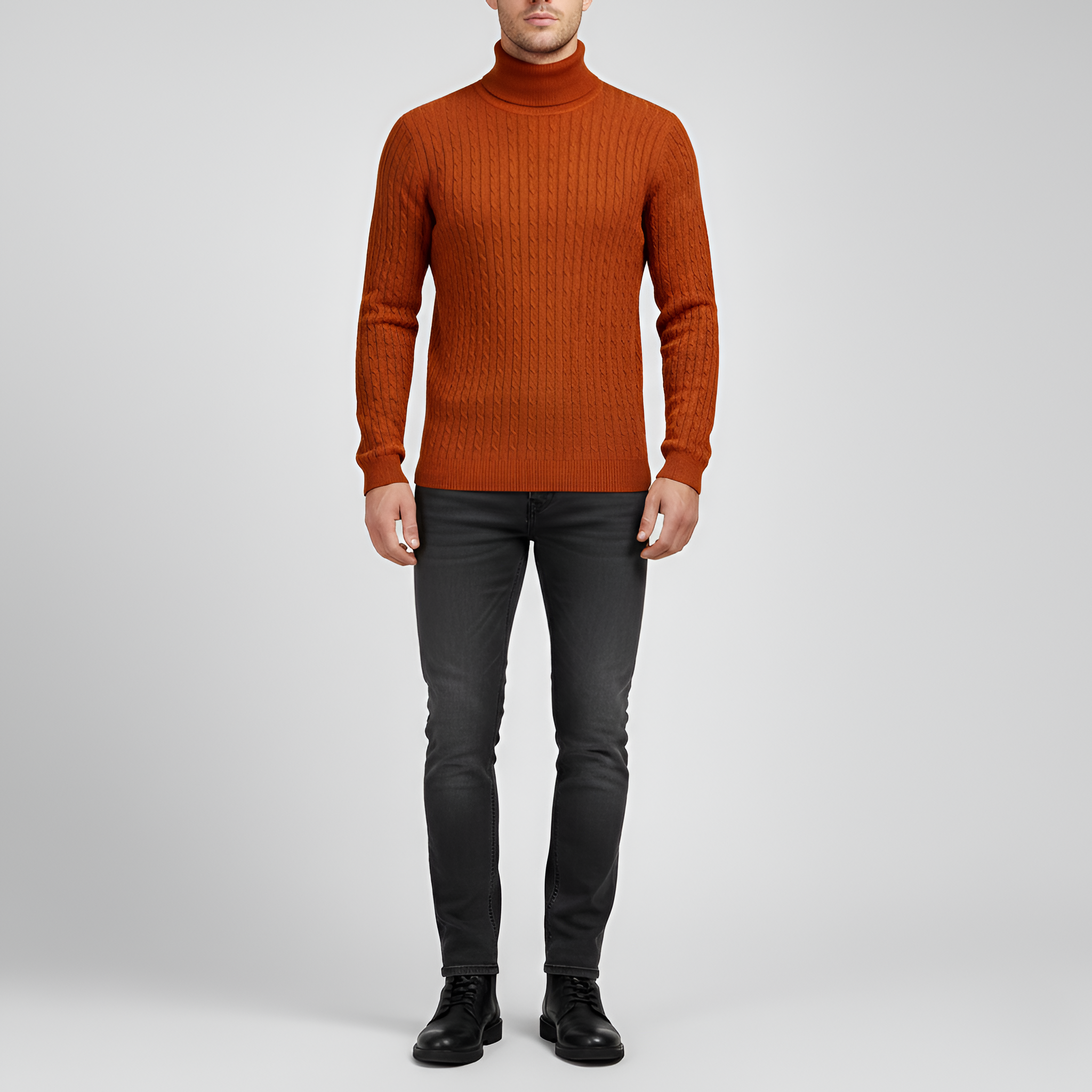Bellivaro men's turtleneck sweater long-sleeved classic fit