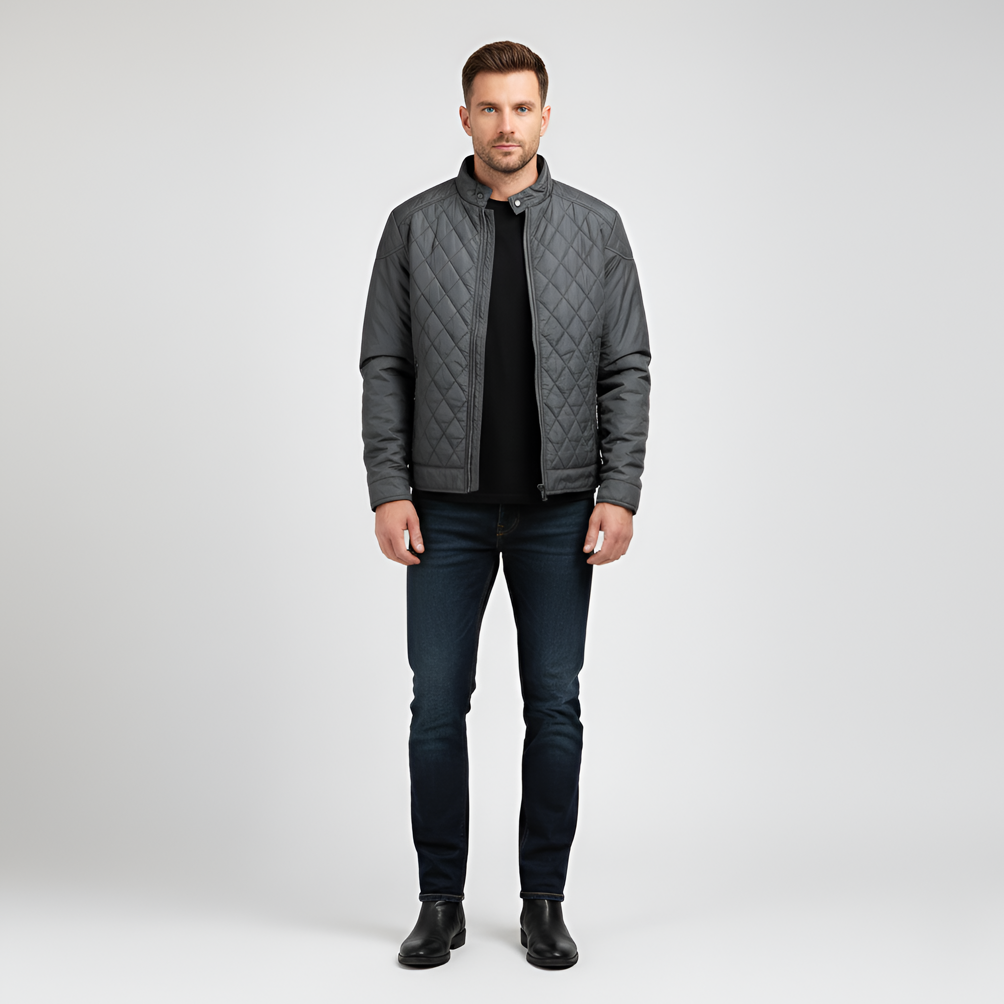 Chaqueta acolchada para hombre Bellivaro, chaqueta de entretiempo ligera con cremallera