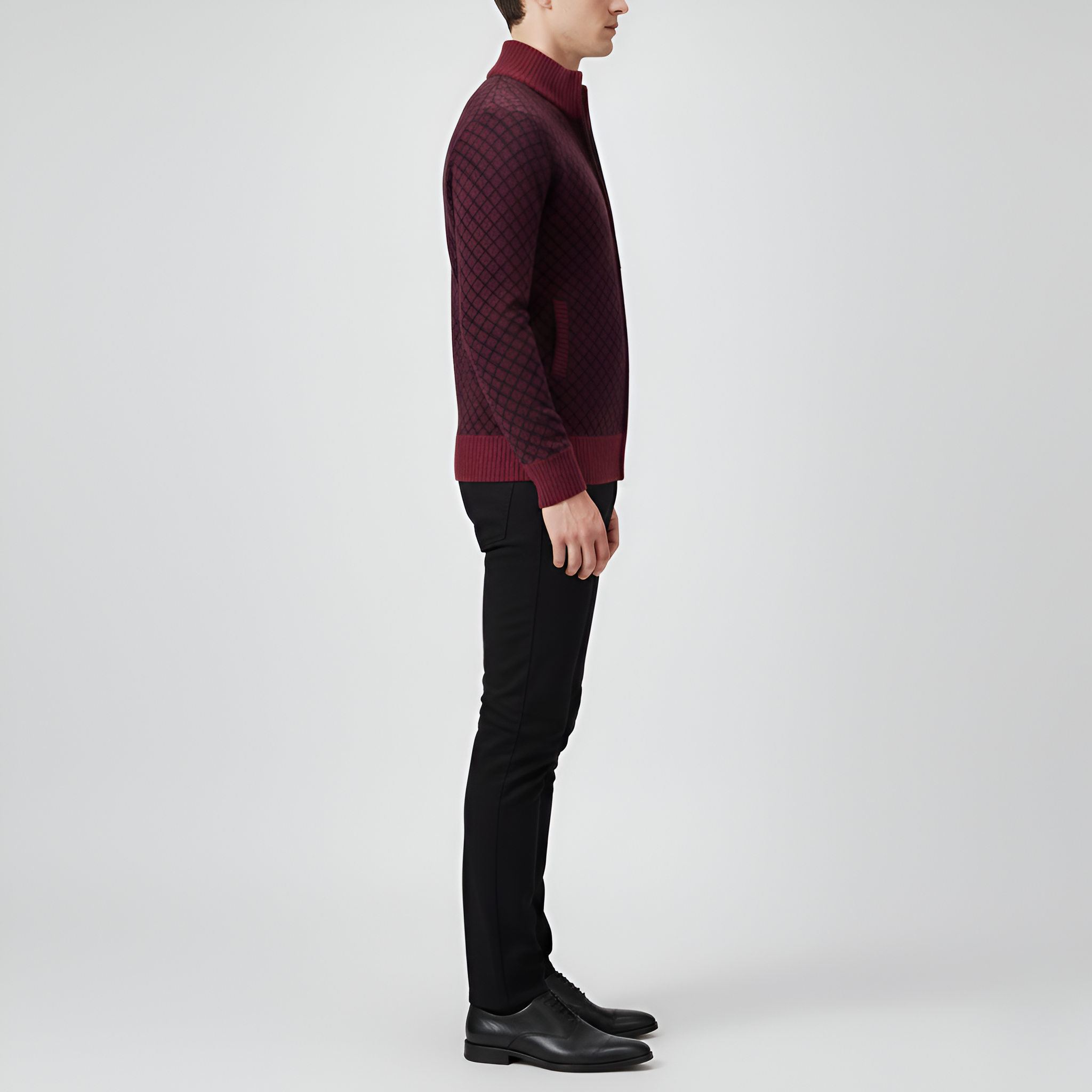 Bellivaro férfi gyapjúkeverék cipzáros pulóver