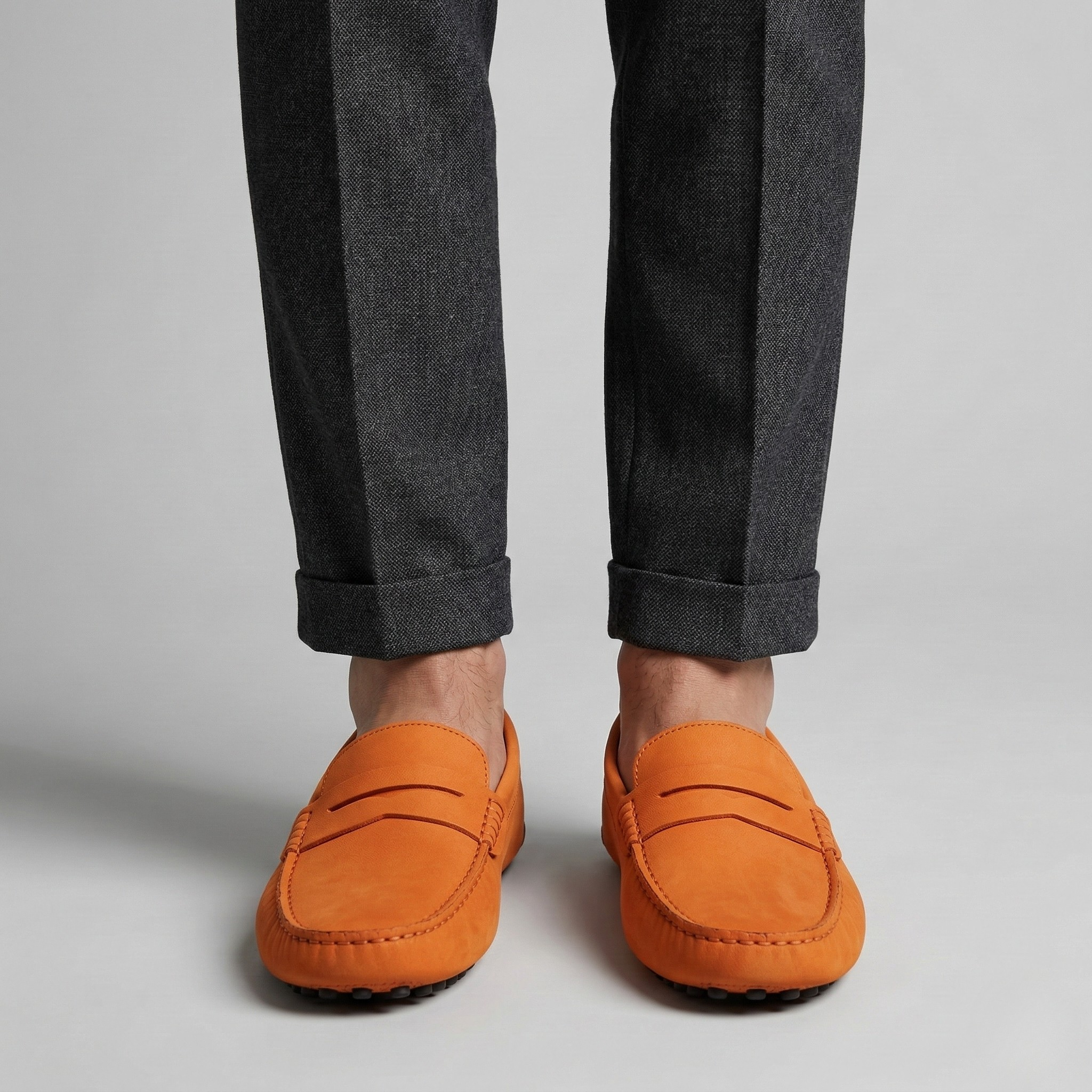 Pánske mokasíny z brúseného semišu, slip-on, pohodlné bežné topánky pre mužov