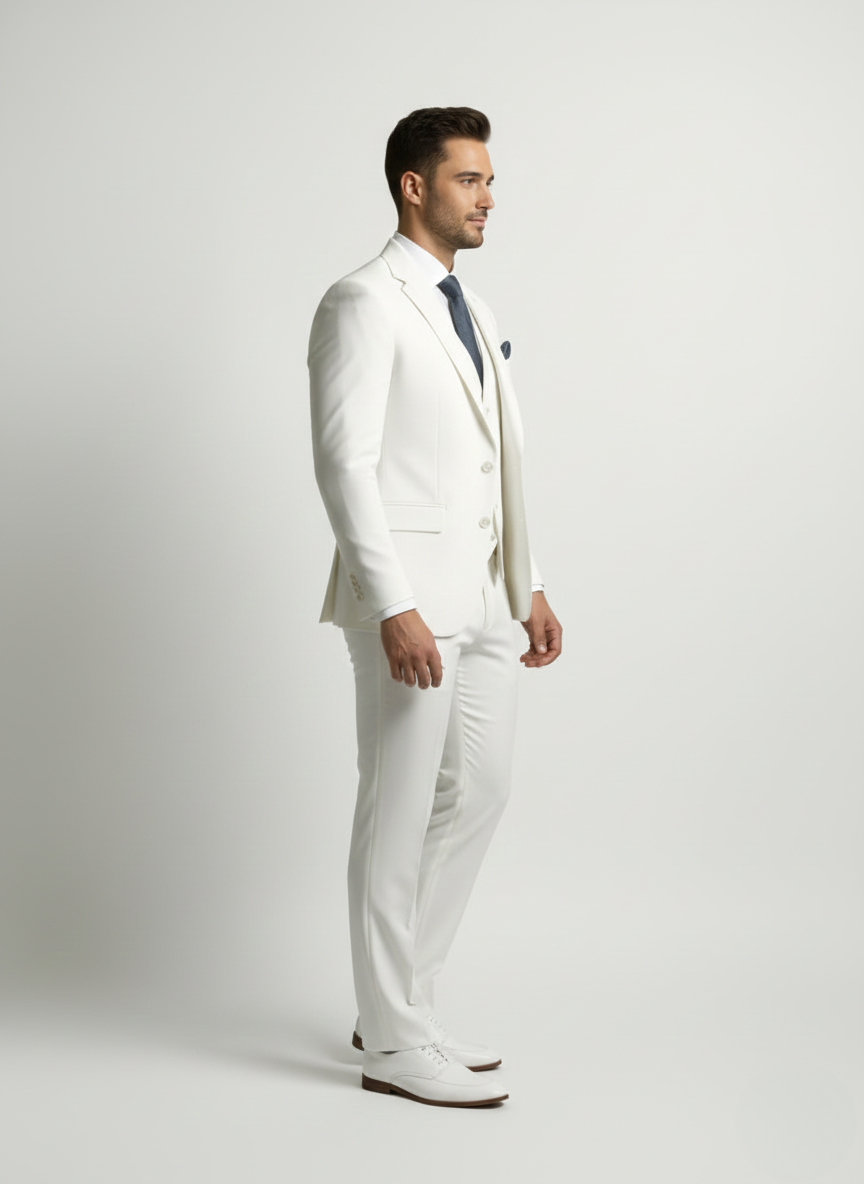 Costume homme Bellivaro en mélange de laine coupe slim avec gilet et veste